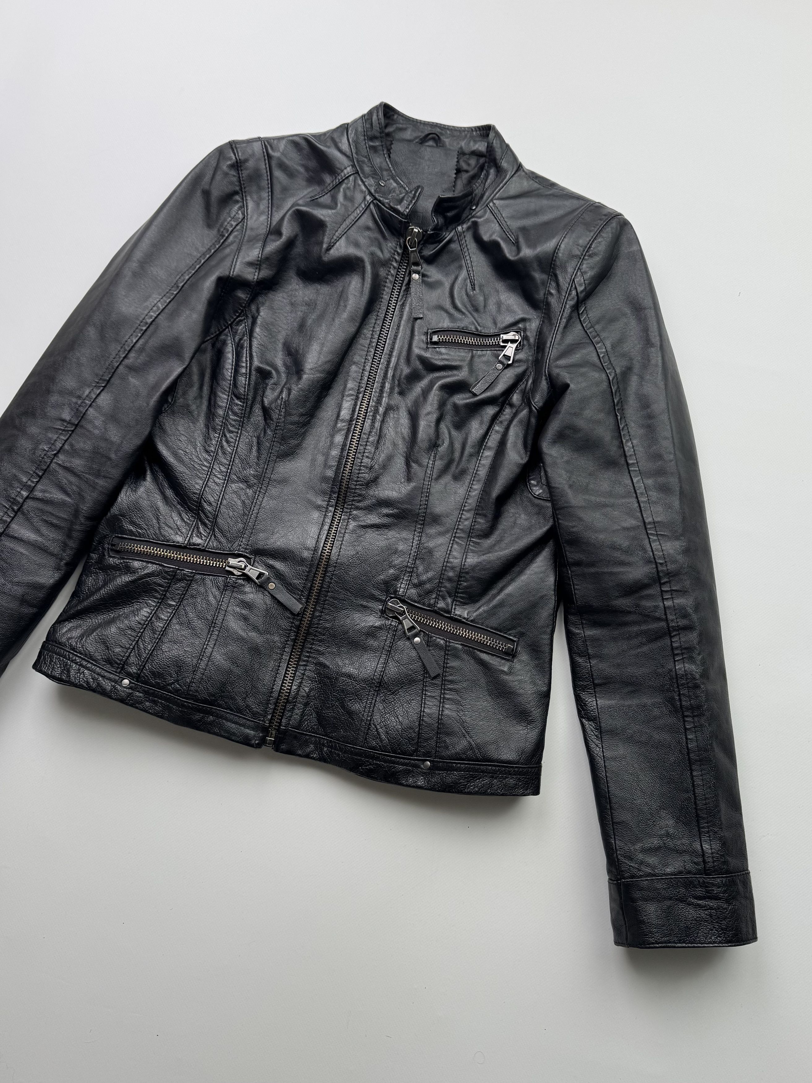 Japanese Brand Vintage Cropped Leather Jacket B732(V249)E2 Size M / US 6-8 / IT 42-44 - 3 Thumbnail
