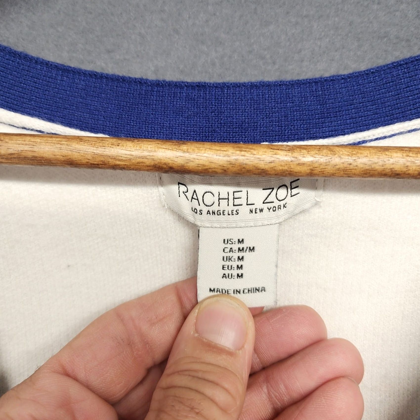 Rachel Zoe VINTAGE Rachel Zoe Cardigan Women Medium Blue Stripe Gold Button Nautical Yacht Boating Cardigan Size M / US 6-8 / IT 42-44 - 3 Thumbnail