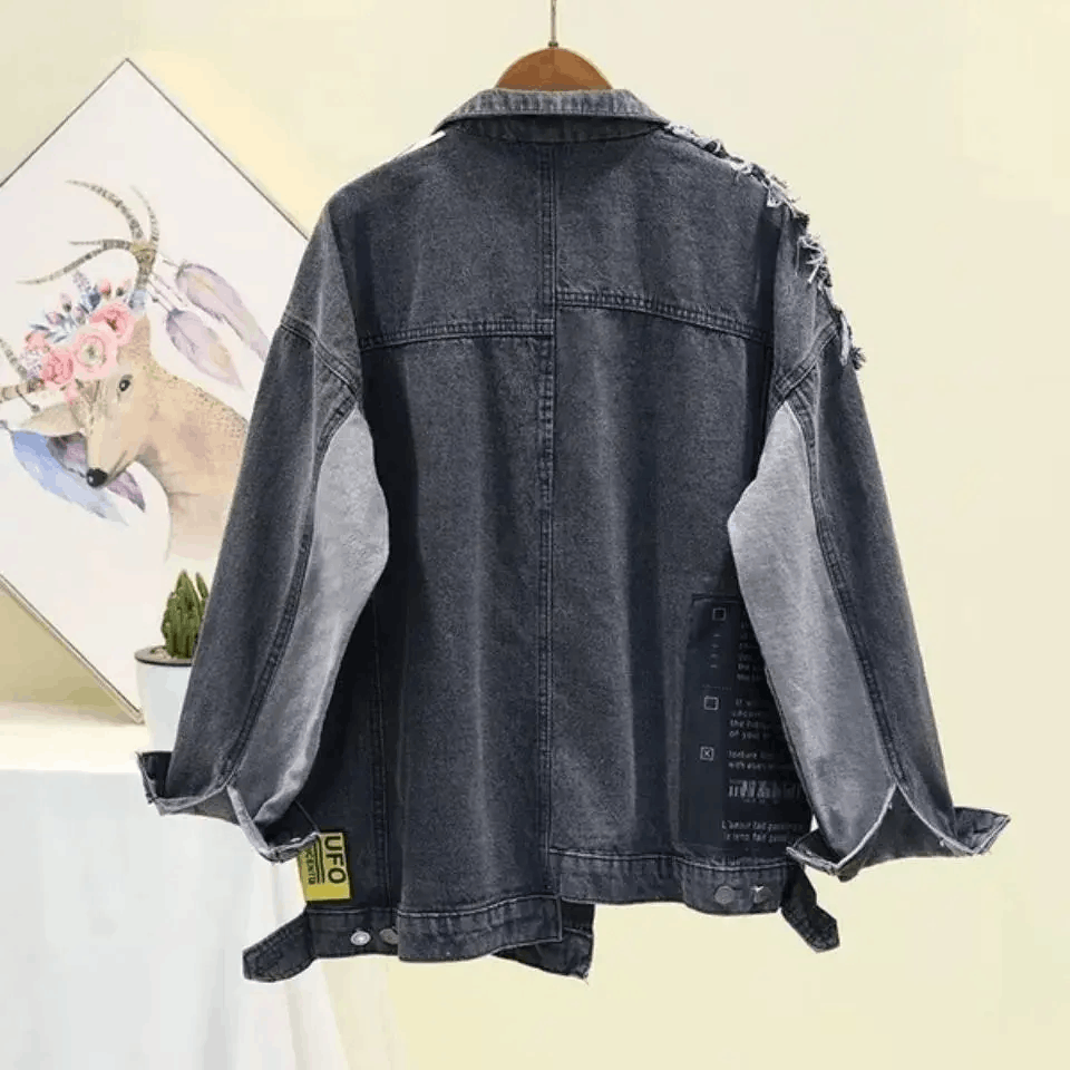 Designer × Japanese Brand Vintage Full Sleeve Appliques Newspaper Pattern denim jacket Size US M / EU 48-50 / 2 - 2 Thumbnail