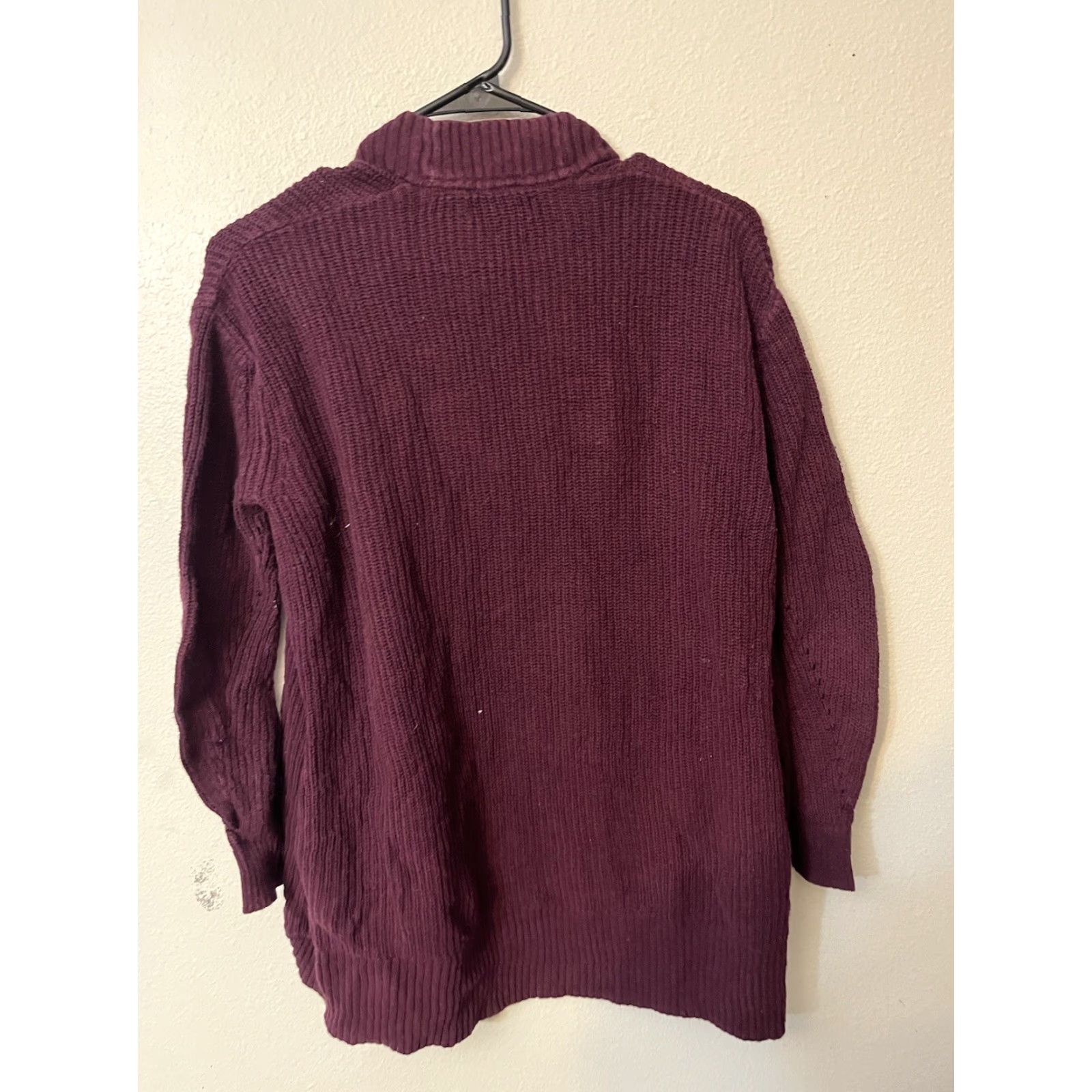 American Eagle Outfitters American Eagle Sweater Womens XS Maroon Cardigan Open Front Size XS / US 0-2 / IT 36-38 - 2 Thumbnail