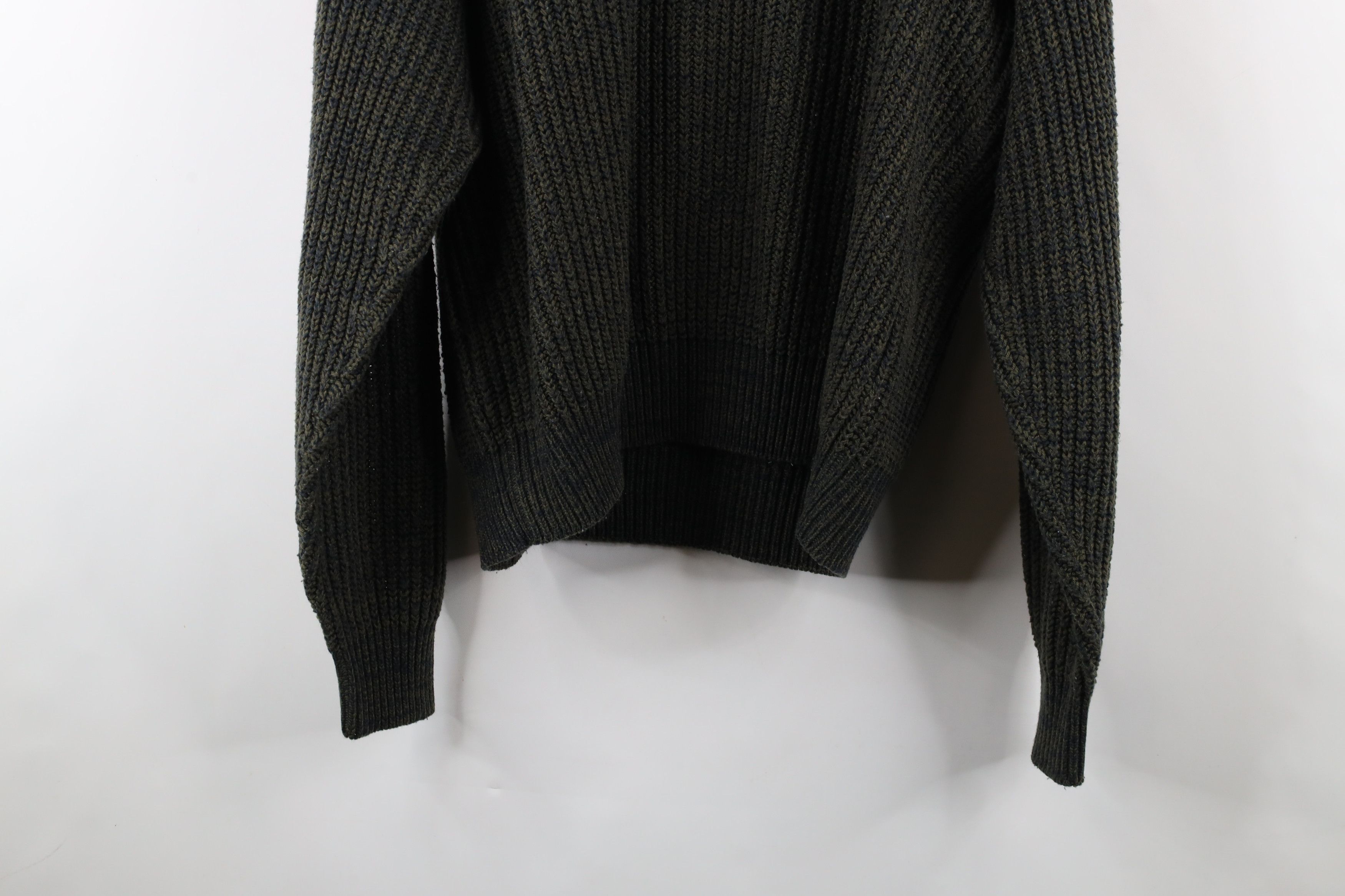 Vintage Vintage 90s Streetwear Ribbed Knit Crewneck Sweater Green Size US XL / EU 56 / 4 - 7 Thumbnail
