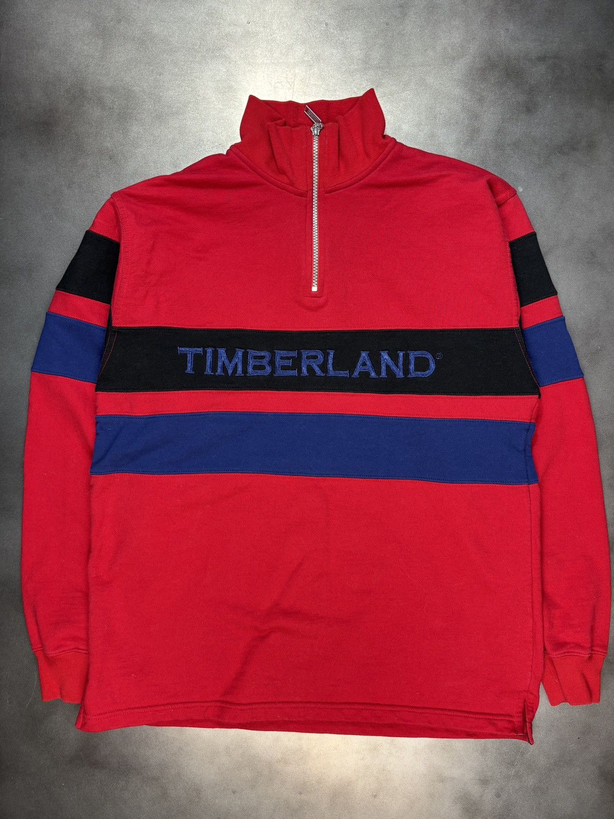 Timberland × Vintage 1990s Vintage Timberland Quarter Zip Sweatshirt Pullover 90s Size US S / EU 44-46 / 1 - 3 Thumbnail