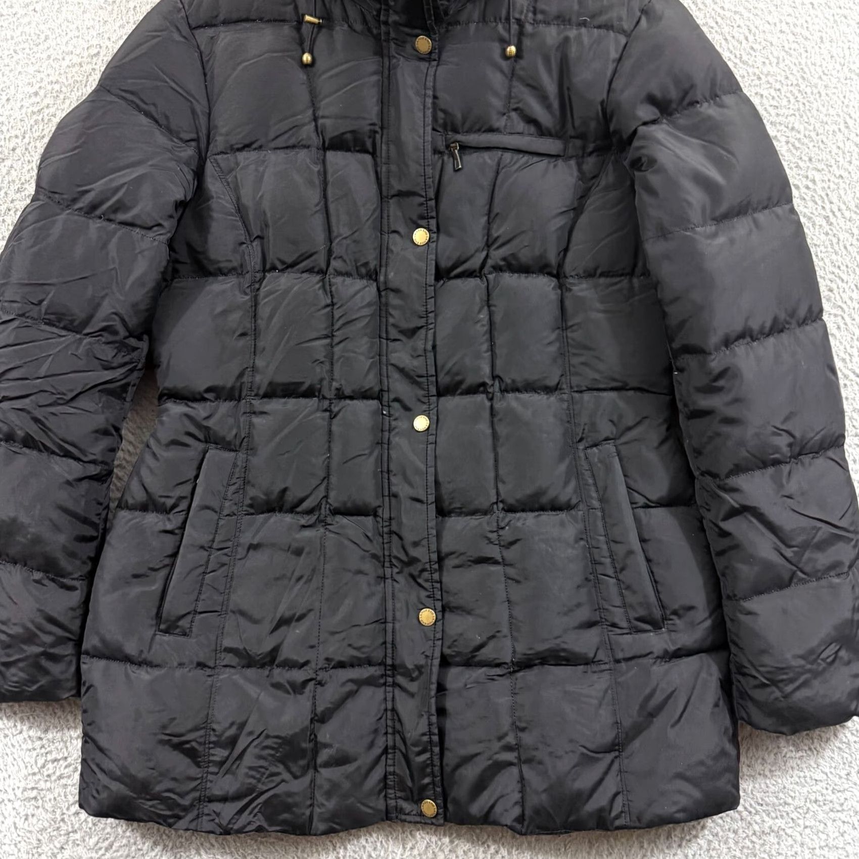 Lands' End Lands End Jacket Womens M 10-12 Black Hooded Puffer Parka Down Quilted Weathergear Zip Pockets Size M / US 6-8 / IT 42-44 - 3 Thumbnail