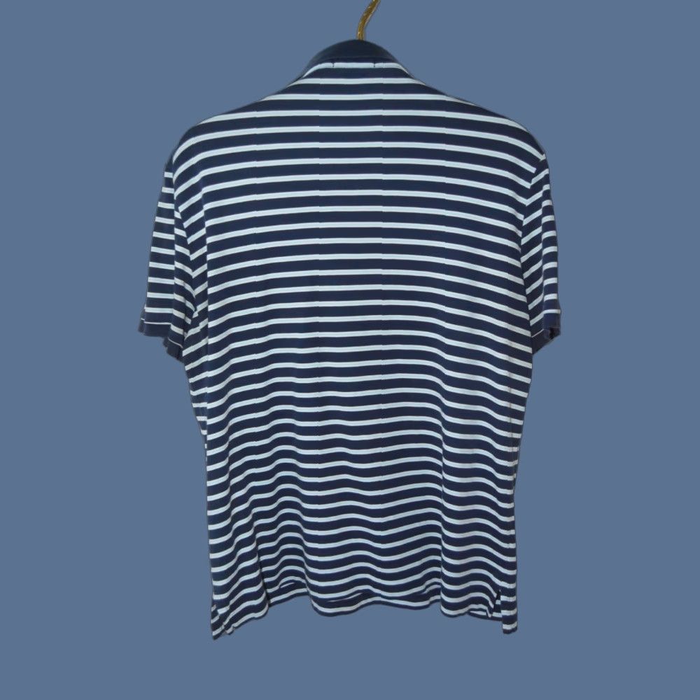 Polo Ralph Lauren Polo Ralph Lauren Men's Polo SS Shirt Blue Stripe Cotton Large Shirt Size US L / EU 52-54 / 3 - 1 Thumbnail