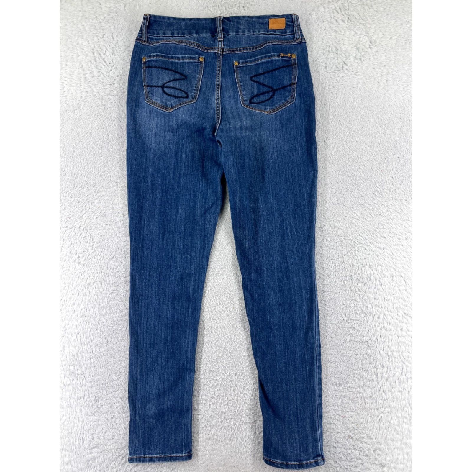 Vintage Seven7 Jeans Women 8 Blue Denim Skinny Mid Rise Stretch - 5-Pocket Comfort Embroidered Logo Size 30" / US 8 / IT 44 - 2 Thumbnail