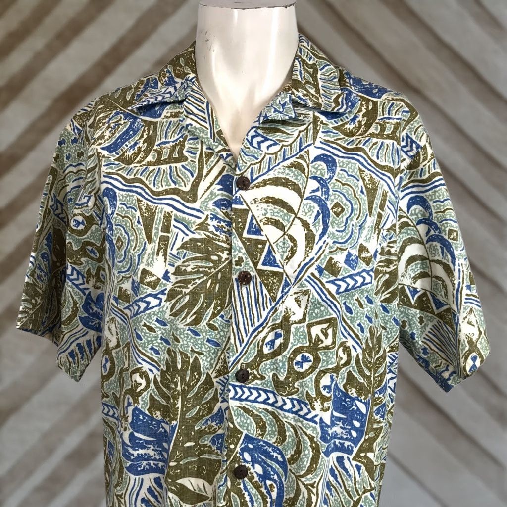 Vivobarefoot GO BAREFOOT MEN'S XL GREEN/BROWN SHORT SLEEVE BUTTON COLLARED HAWAIIAN SHIRT Size US XL / EU 56 / 4 - 1 Thumbnail