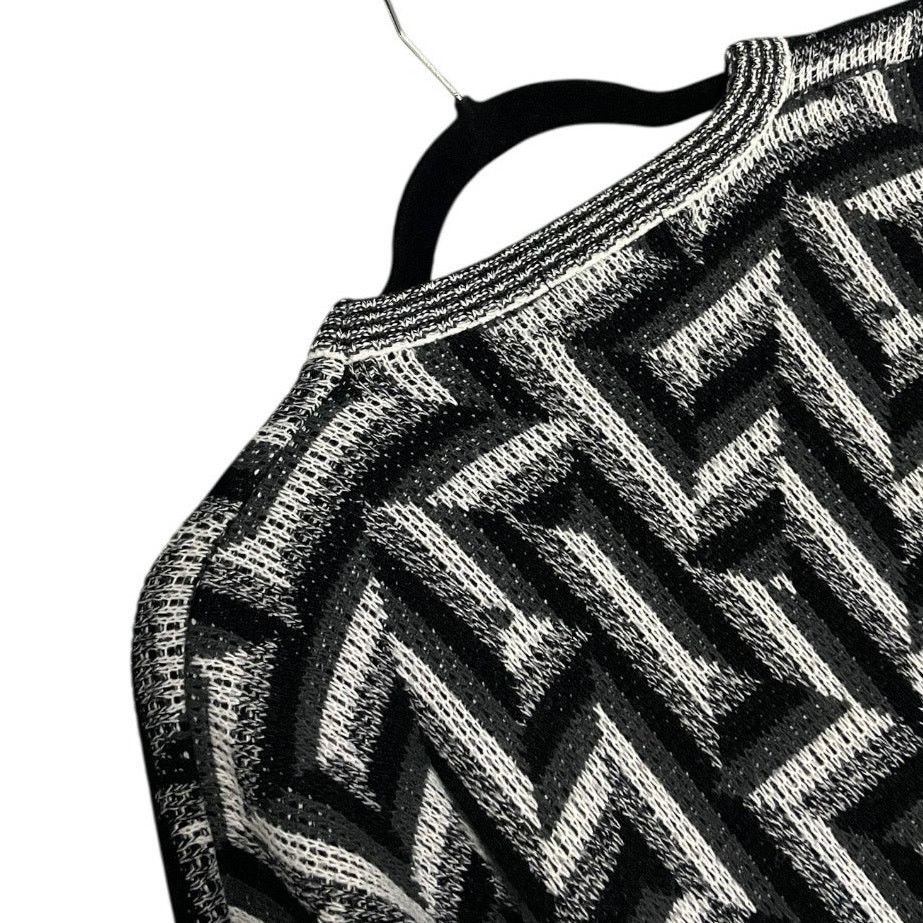 Area AREA Vintage Black & Grey Geometric Knit Crewneck Sweater Size M / US 6-8 / IT 42-44 - 7 Thumbnail