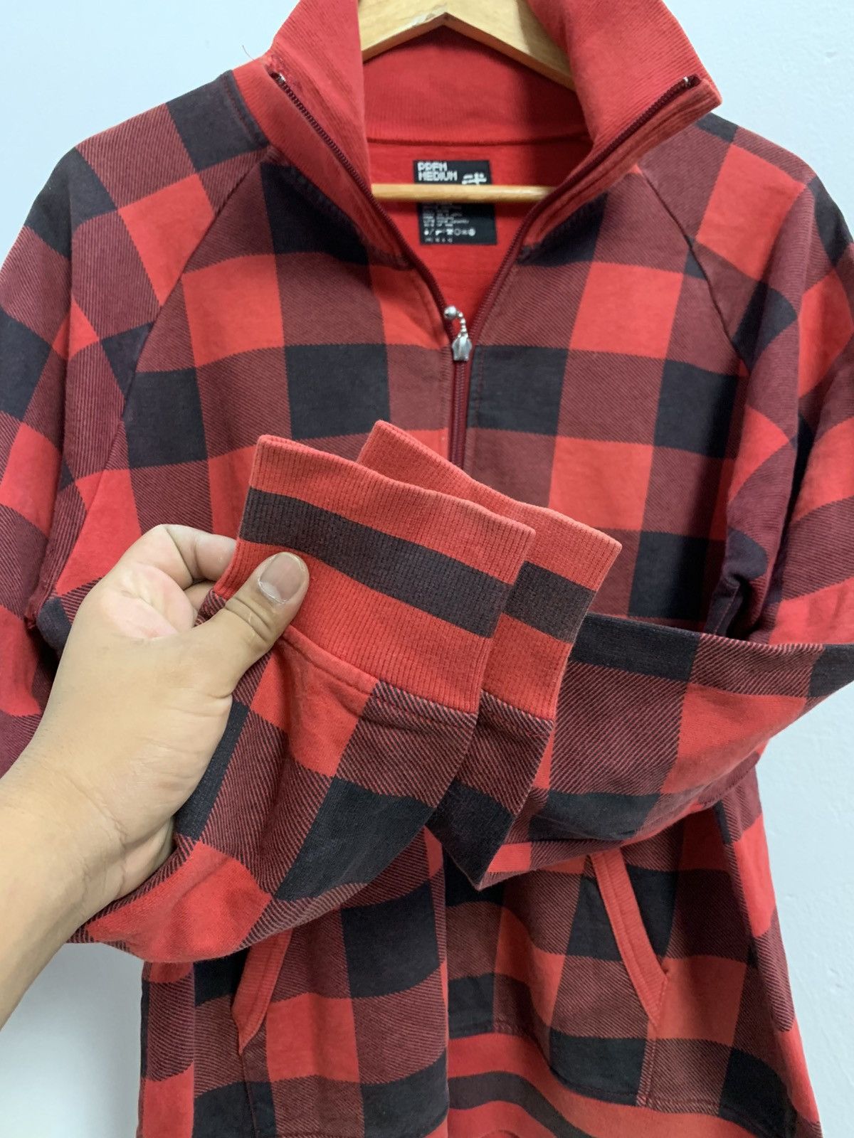 Japanese Brand × PPFM × Vintage Vintage PPFM Checked zipper sweater Size US L / EU 52-54 / 3 - 6 Thumbnail