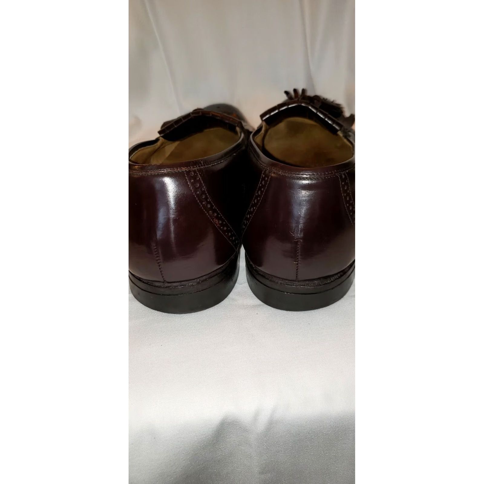 Johnston & Murphy Johnston & Murphy Optima Mens 11.5D Loafer Kilt Tassels Wingtip Burgundy Dark Brown Dress Leather Slip On Shoes Size US 12 / EU 45 - 5 Thumbnail