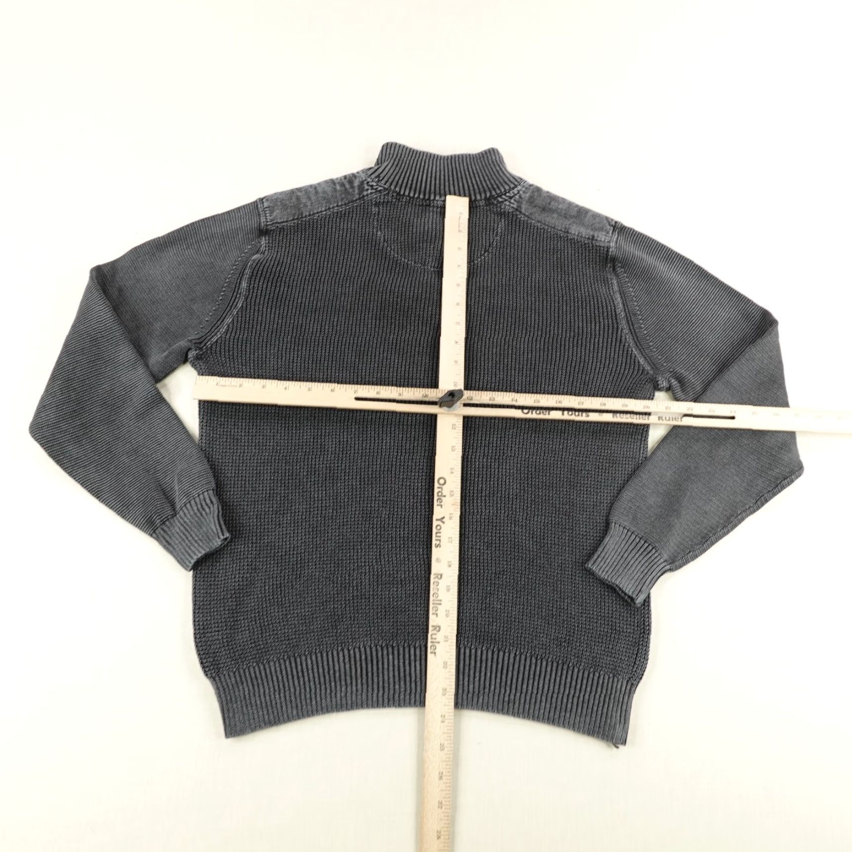 Tommy Bahama TOMMY BAHAMA Sweater Gray Large Waffle Knit Thermal 1/4 Zip Mock Neck Mens Size US L / EU 52-54 / 3 - 5 Thumbnail