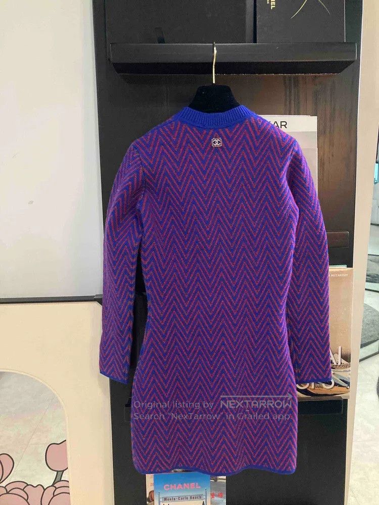 Chanel Chanel Purple-red wavy cc dress Size XXS / US 00 / IT 34 - 2 Thumbnail