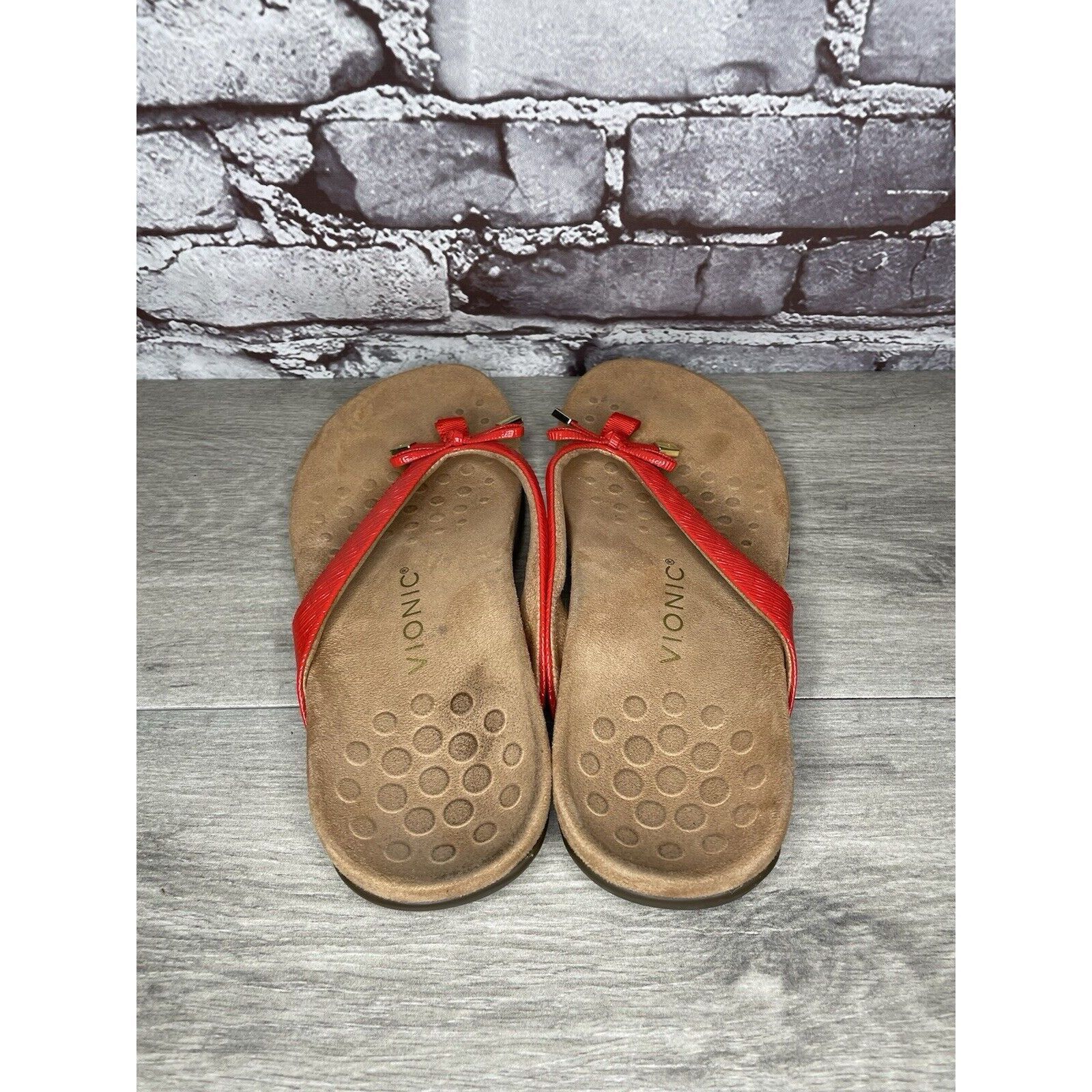 Other Vionic Bella 2 Red Synthetic Bow Casual Thong Sandals Women’ Size US 8.5 / IT 38.5 - 6 Thumbnail