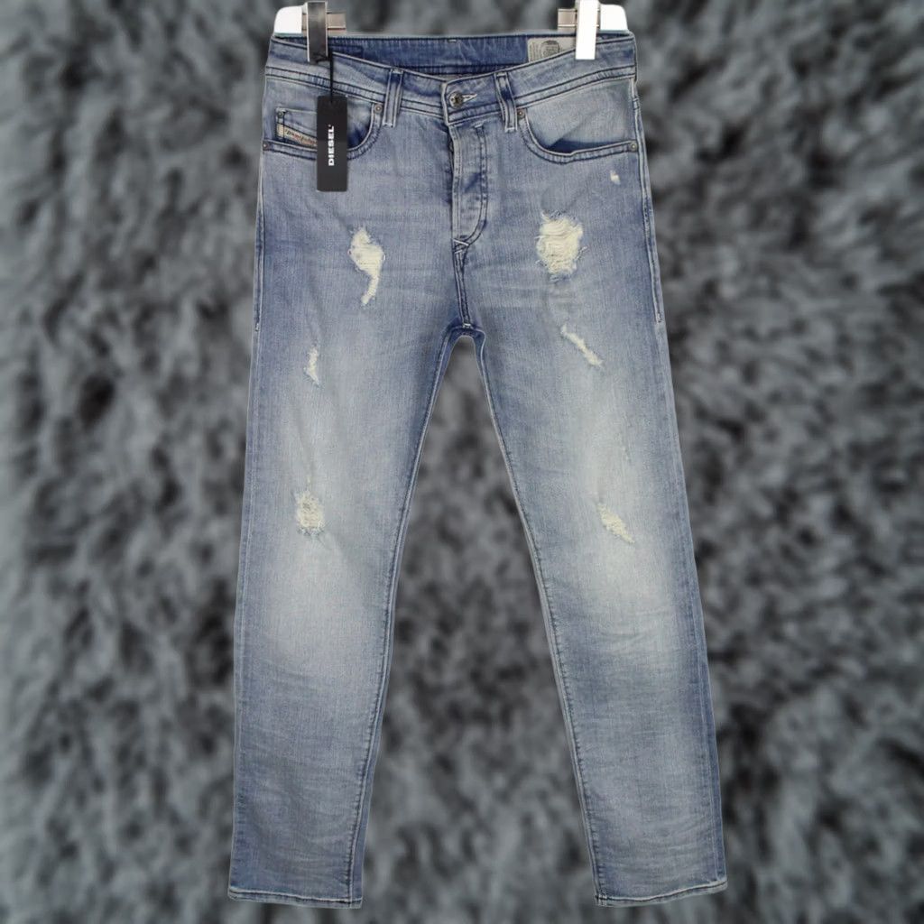 Diesel DIESEL Buster Slim Stretch Jeans Men's W28/L32 Distressed Blue R25H8 Size US 28 / EU 44 - 1 Thumbnail