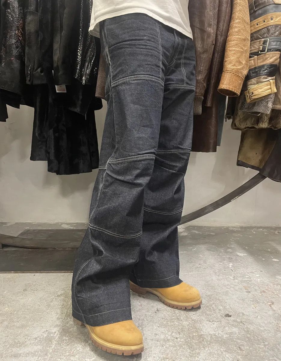 Marithe + Francois Girbaud 1990s Marithé + François Girbaud Navy Brut Large Denim Structured Jeans Size US 34 / EU 50 - 4 Thumbnail