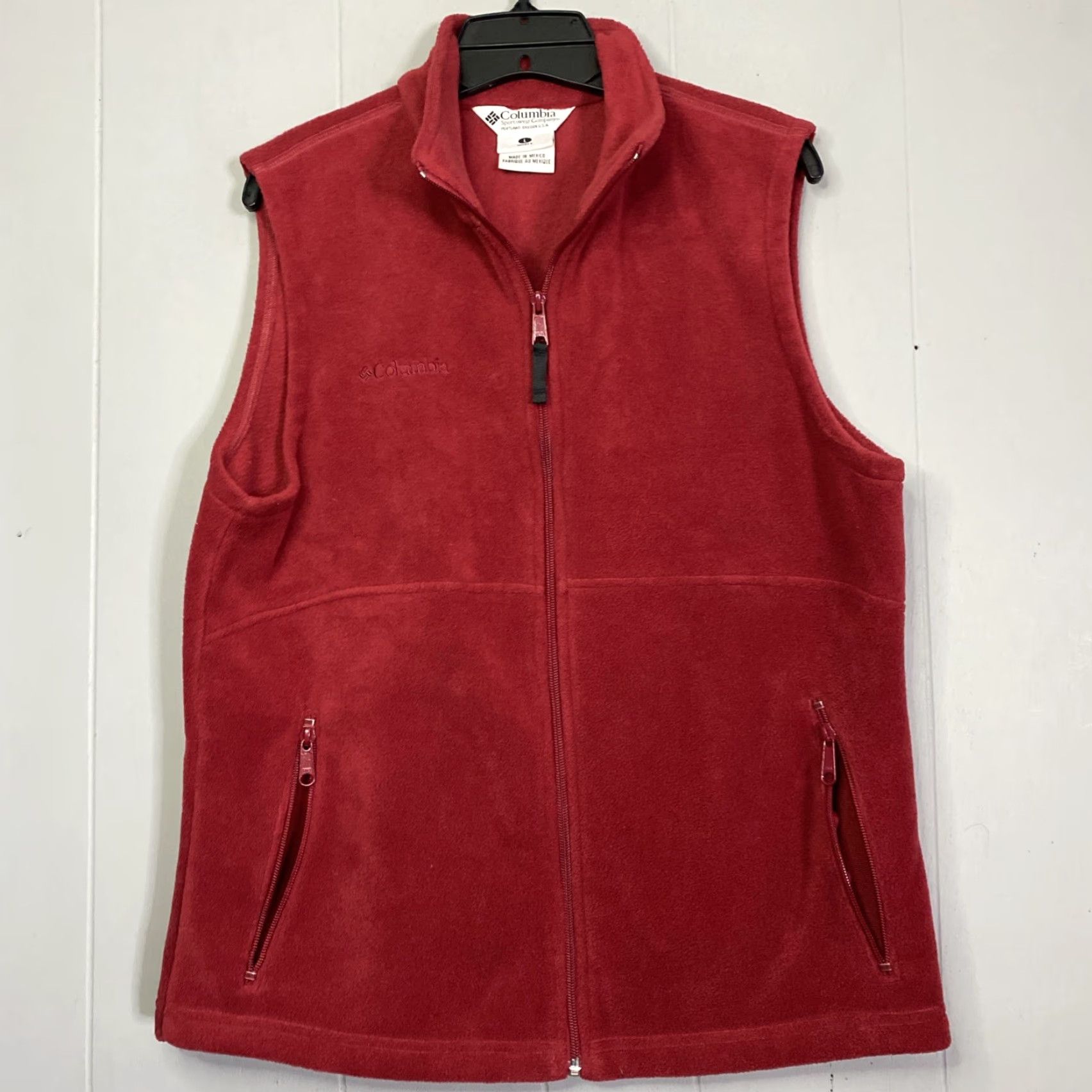 Vintage Columbia Full Zip Vest Womens Large Red Polyester Fleece Zip Pockets 22x26 Size L / US 10 / IT 46 - 4 Thumbnail