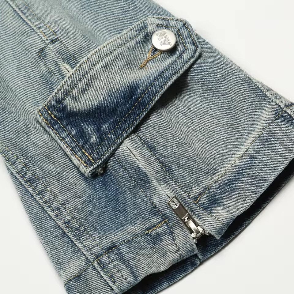 Denime × Japanese Brand Flared Jeans Men Y2k Streetwear Summer Blue Slim Size US 35 - 6 Thumbnail