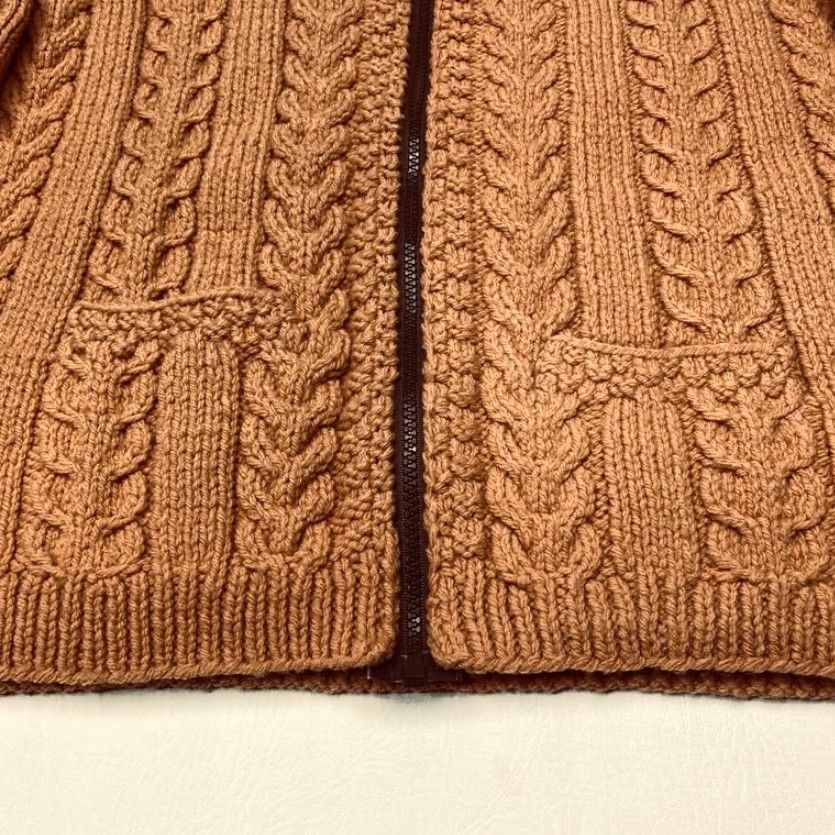 Vintage VINTAGE Vintage Chunky Cable Knit Full Zip Sweater Womens Medium Hand Made Unbranded 80s Size M / US 6-8 / IT 42-44 - 6 Thumbnail