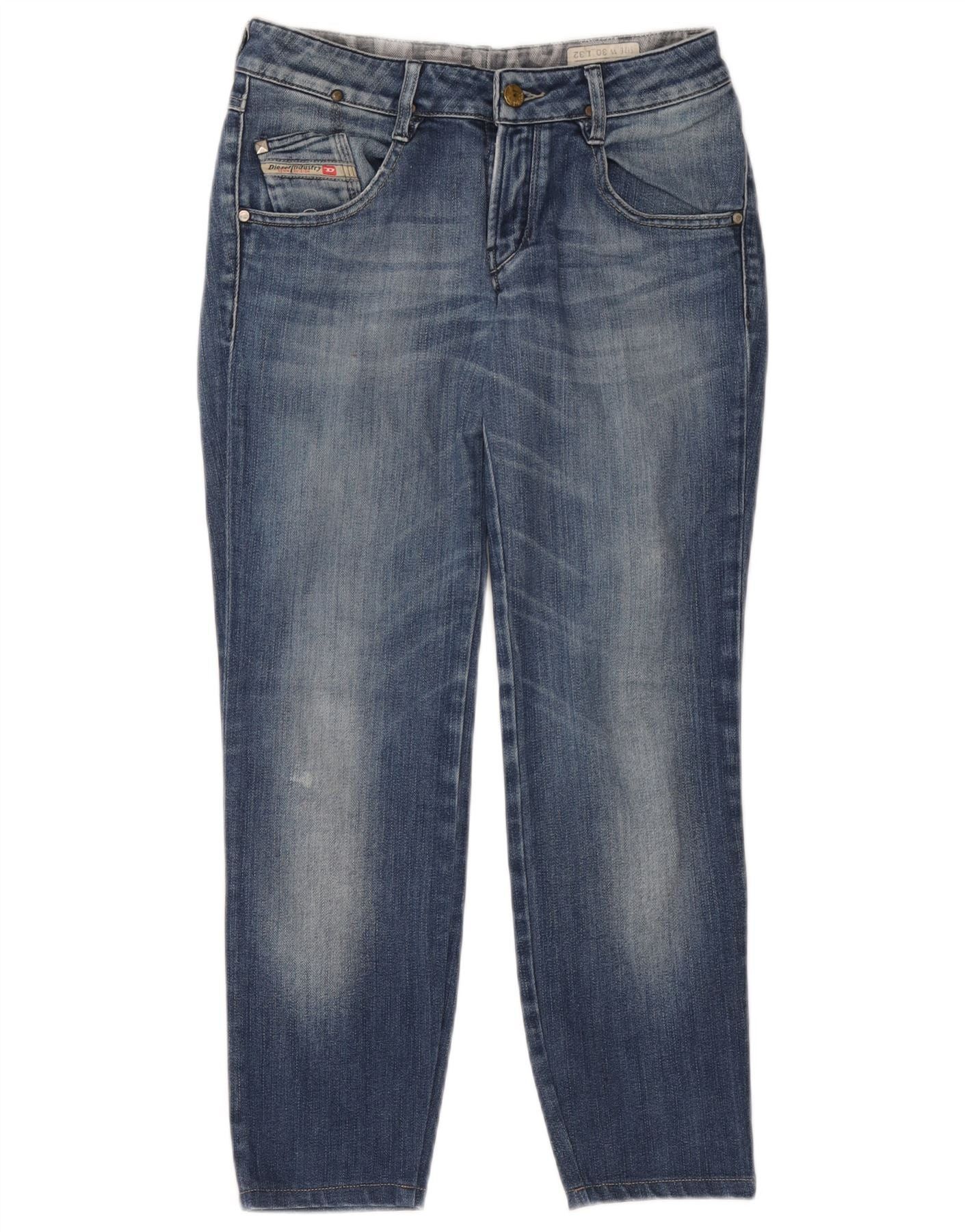 Diesel Womens Clush Skinny Cropped Jeans W30 L27 Blue Cotton Size 42" / US 20 - 1 Thumbnail