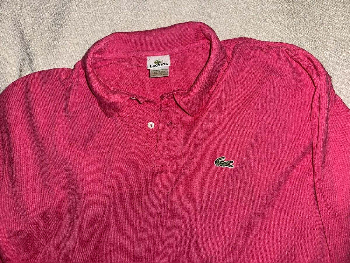 Lacoste Lacoste Pique Pink Polo Long Sleeve Size 8 Size US XL / EU 56 / 4 - 2 Thumbnail