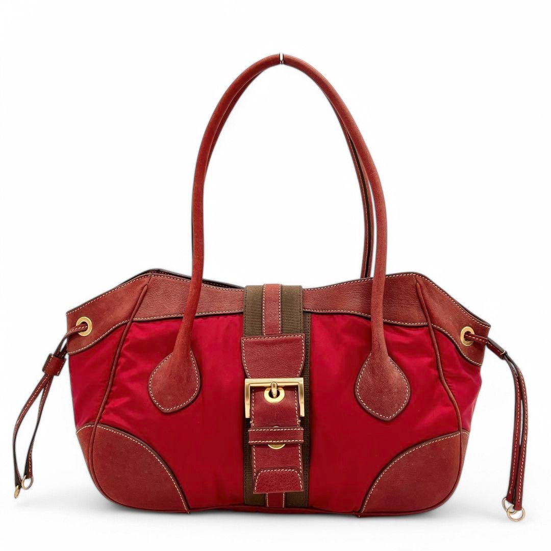 Prada Prada - Saffiano Handbag Shoulder Bag Leather Gold Hardware Size ONE SIZE - 2 Thumbnail