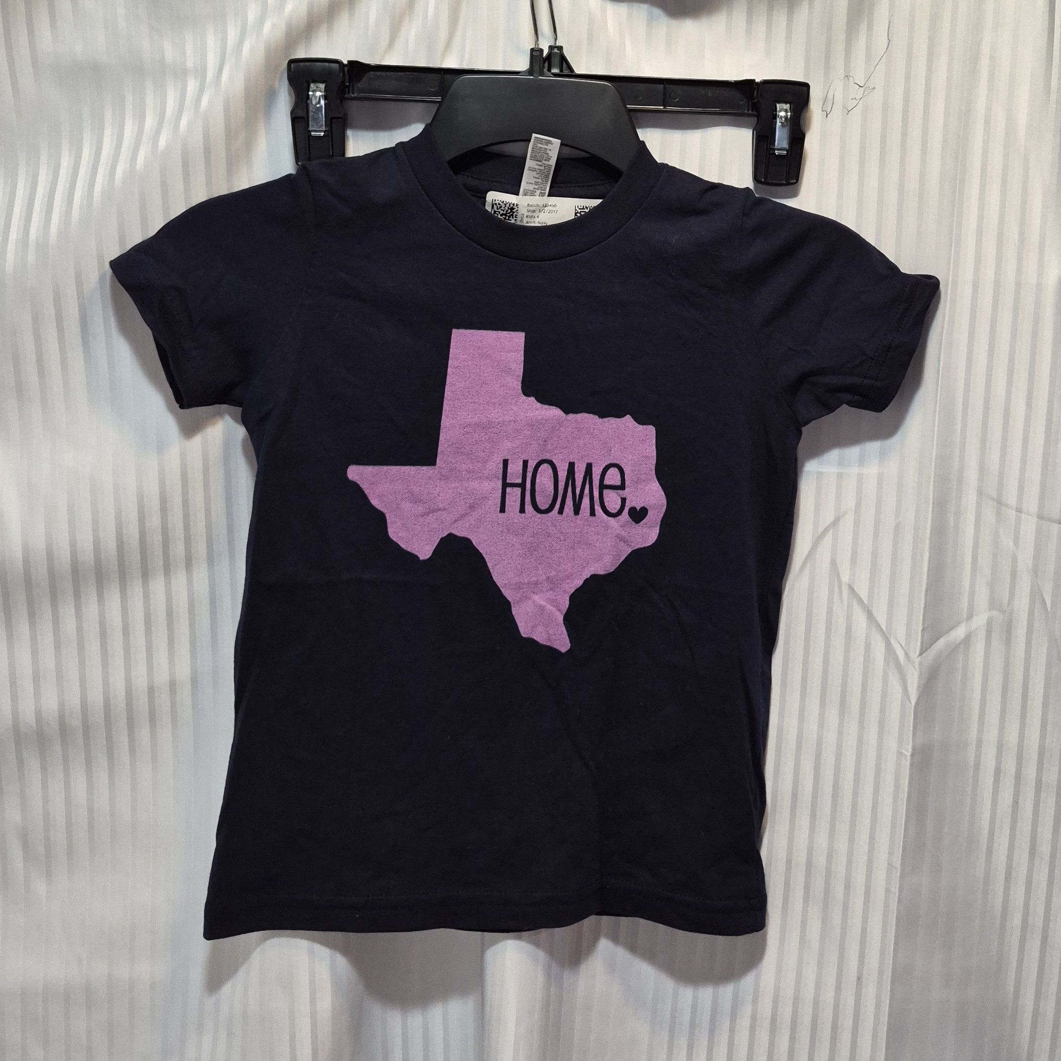 Gildan Navy Size Girl's 4 Tee with Pink Texas "Home" Graphic NWT Size XXS / US 00 / IT 34 - 2 Thumbnail