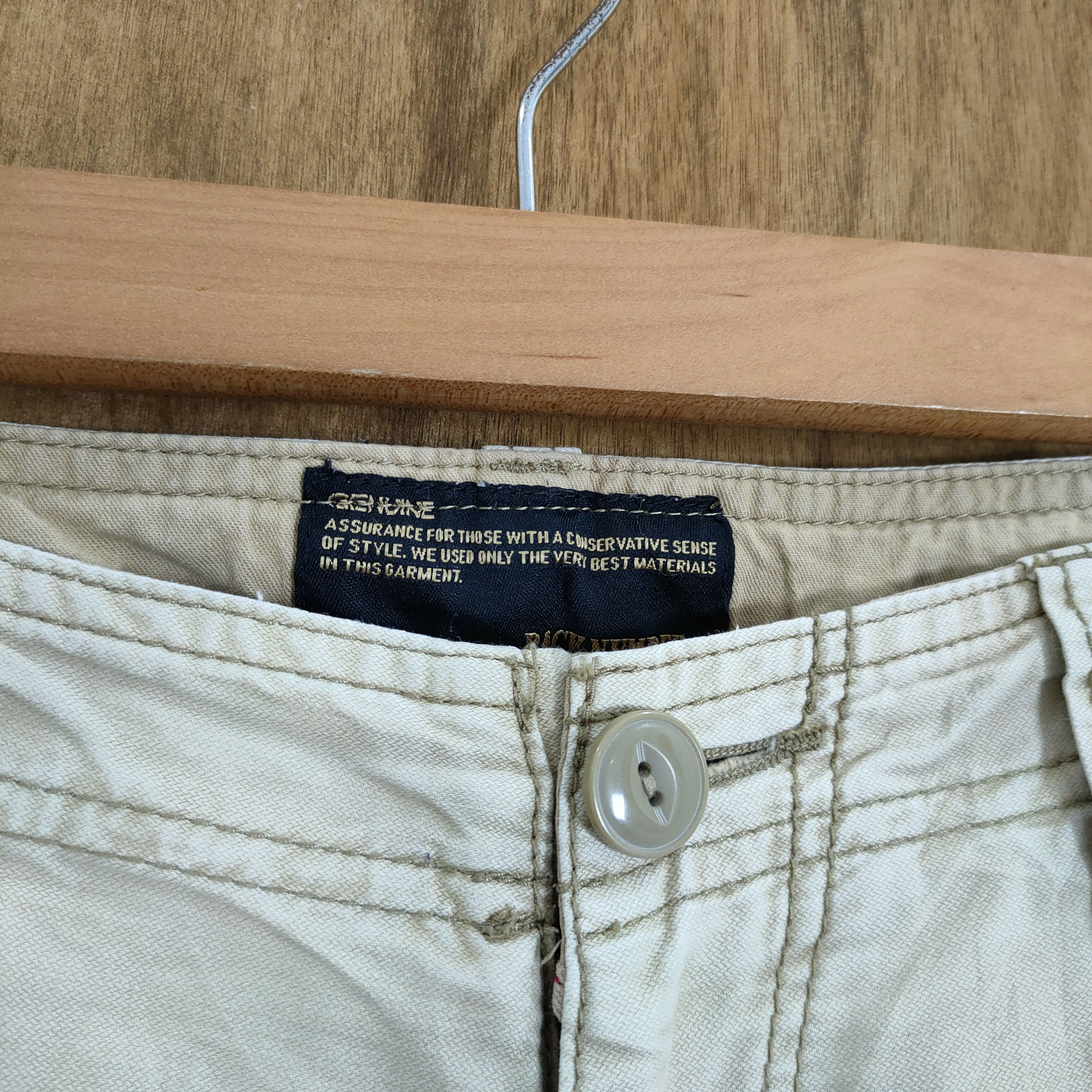 Japanese Brand × Numbers VINTAGE BACK NUMBER WHITE YELLOW BAGGY CARGO PANTS Size US 34 / EU 50 - 8 Thumbnail