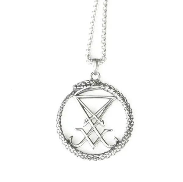 Goth Money Lucifer Symbol Steel Pendant + Chain goth satanic punk y2k Size ONE SIZE - 5 Thumbnail