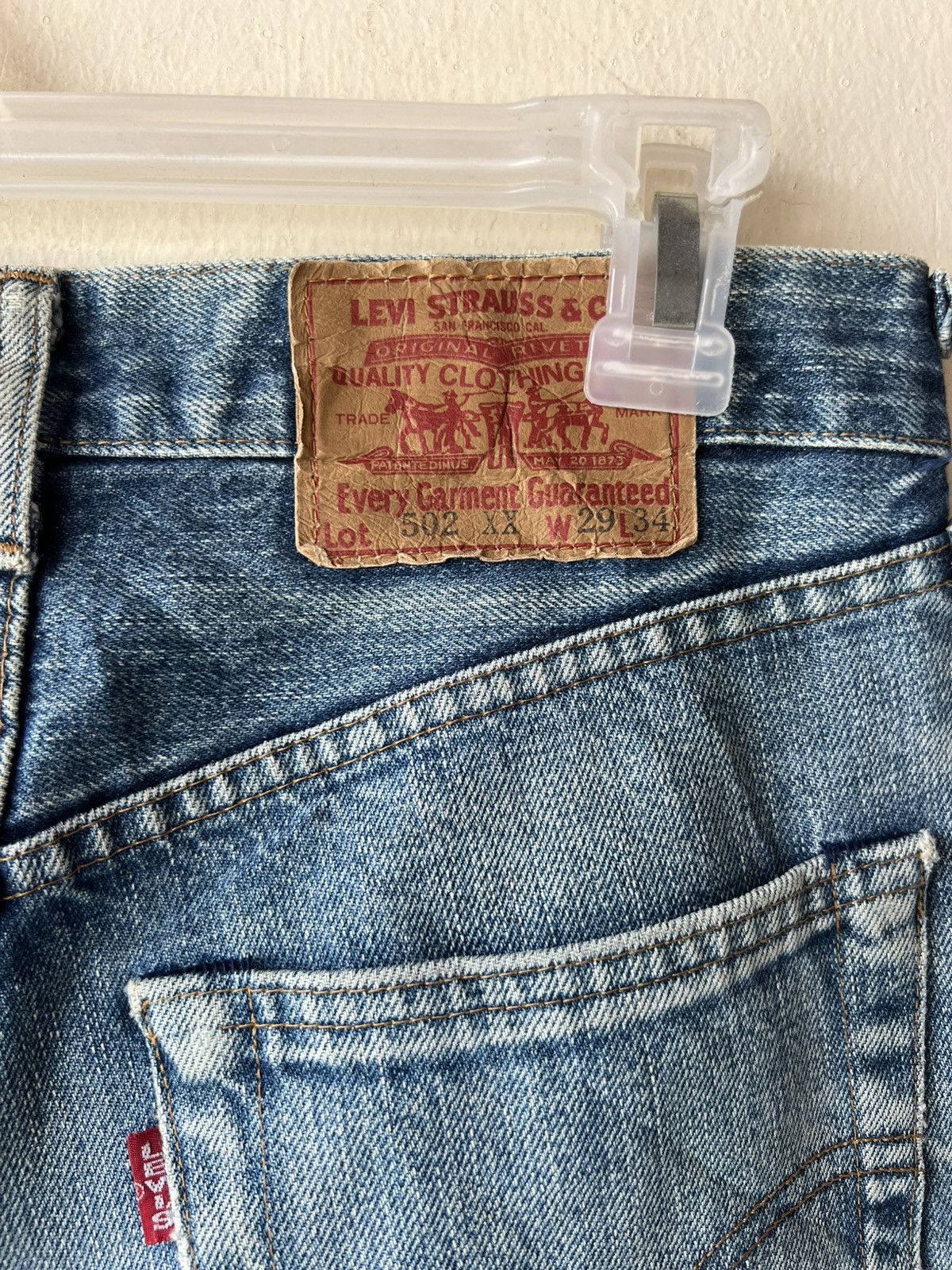 Levi's 90s Levi’s 502 XX Big E Aging Distress Denim Selvedge Jeans Size US 29 - 19 Thumbnail