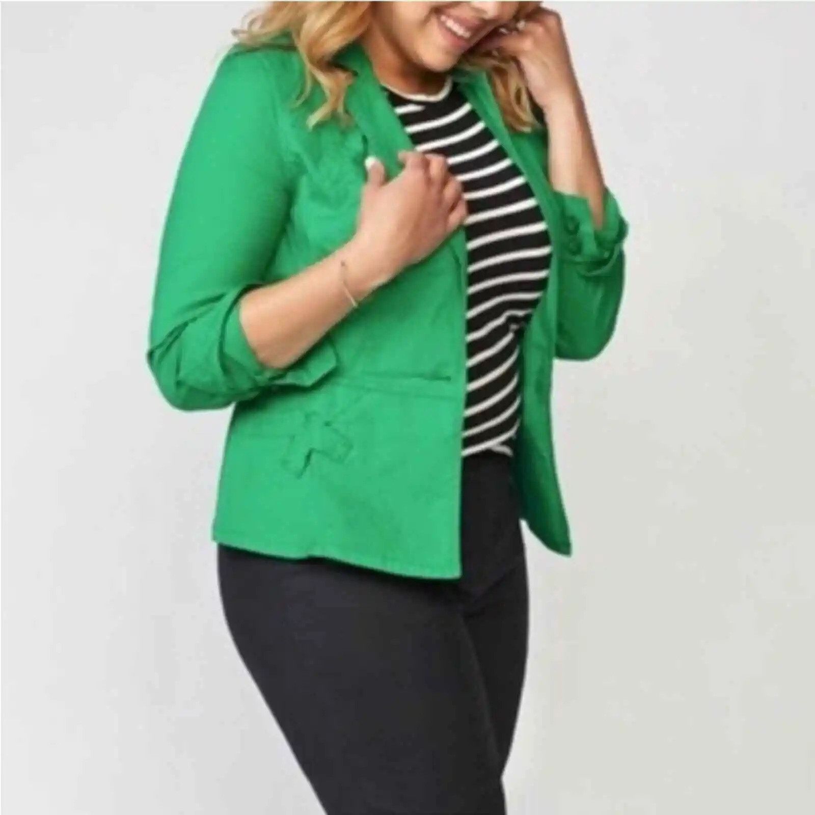 Other CAbi Womens Jacket Sz S Verde Green Single Button Blazer Size S / US 4 / IT 40 - 2 Thumbnail