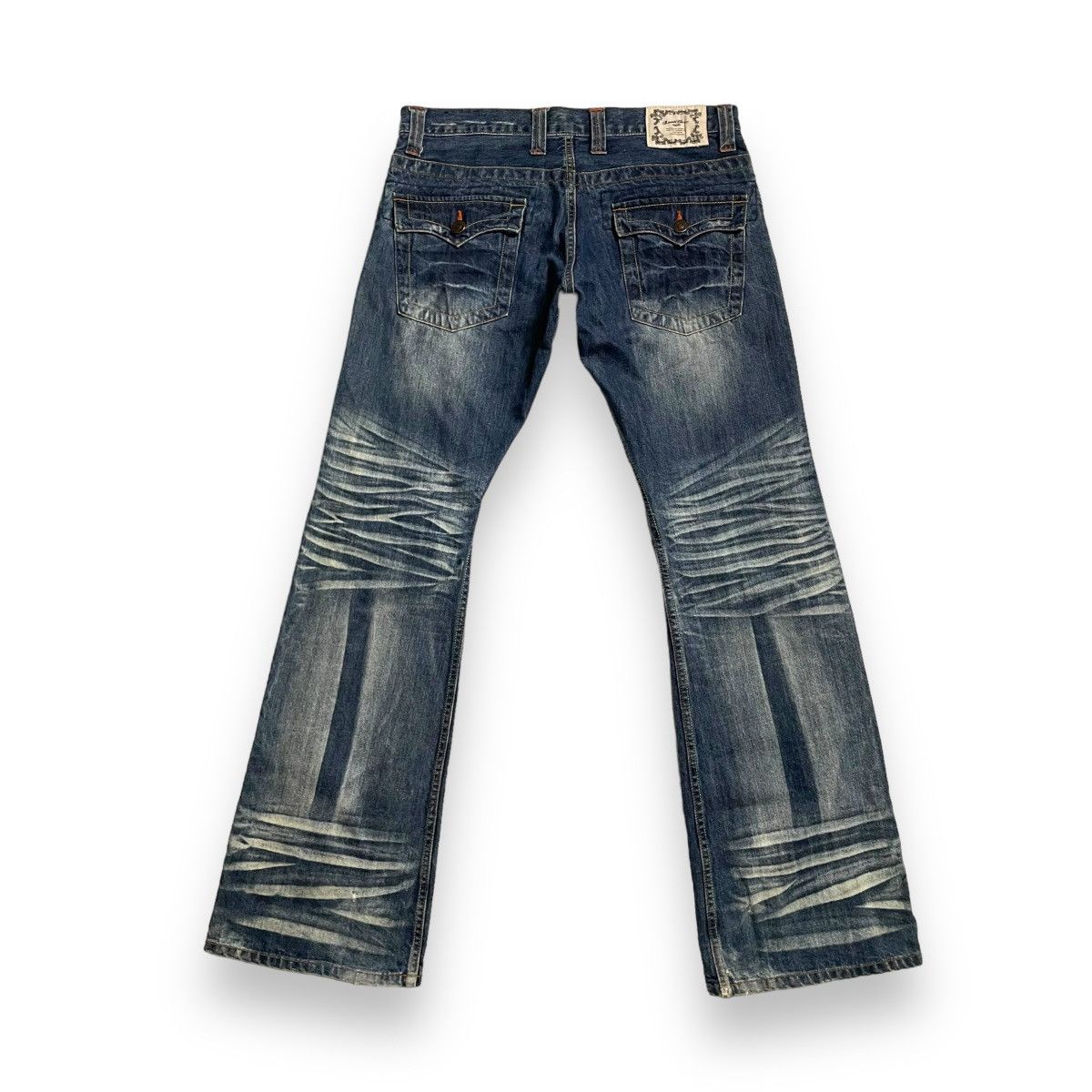 If Six Was Nine 🇯🇵 ROOT THREE WASHED DENIM FLARE DENIM PANTS Size US 33 - 2 Thumbnail