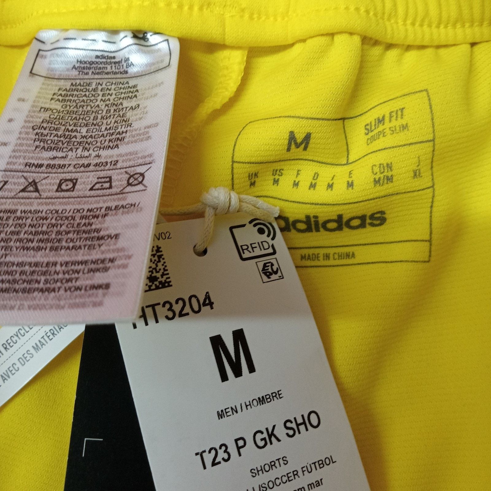 Adidas Adidas Aeroready Goalkeeper Shorts Men's M Yellow Slim Fit Size US 28 / EU 44 - 3 Thumbnail