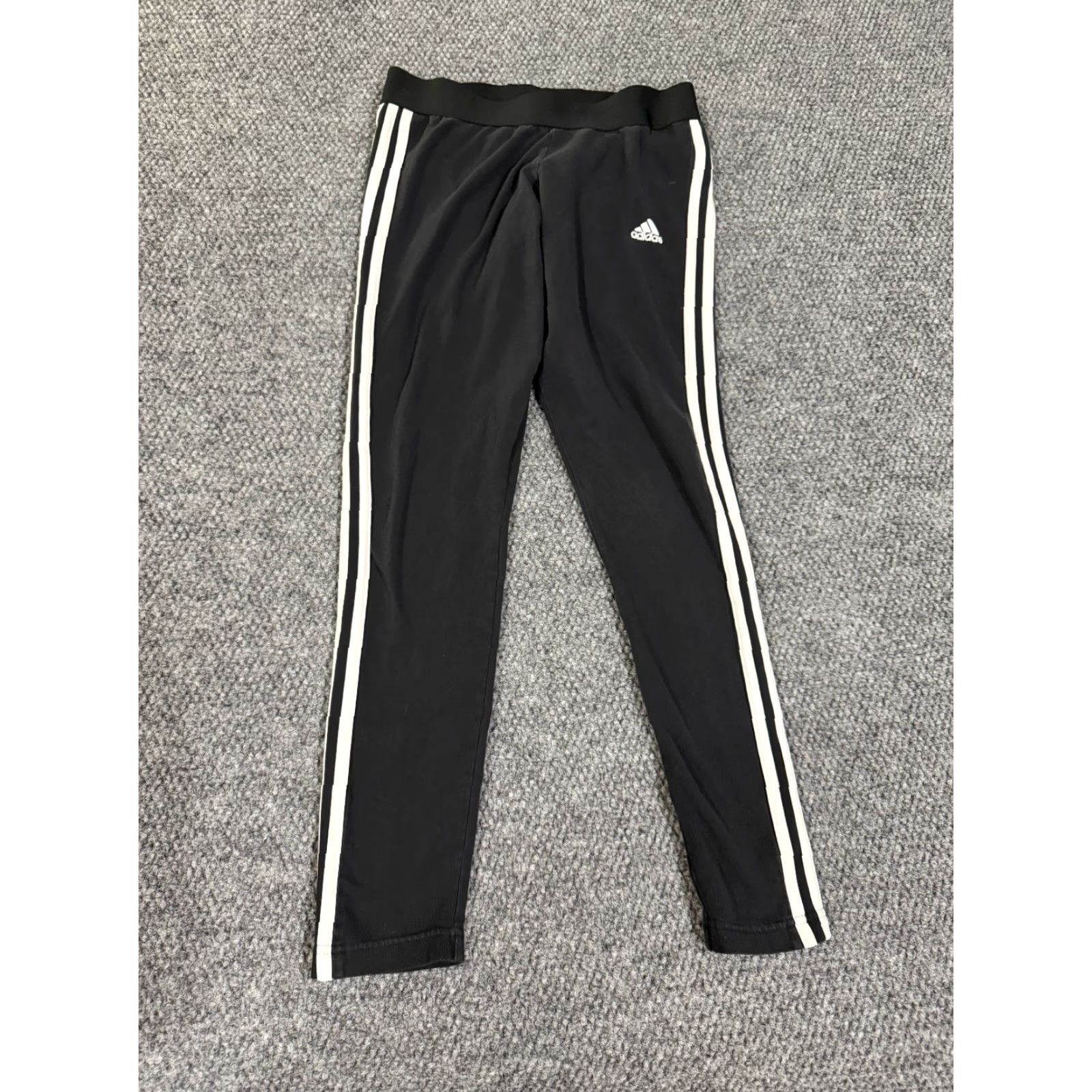 Adidas Adidas Leggings Womens Medium Black Three Stripe Athletic Yoga Leggings Reflec... Size 32" / US 10 / IT 46 - 2 Thumbnail