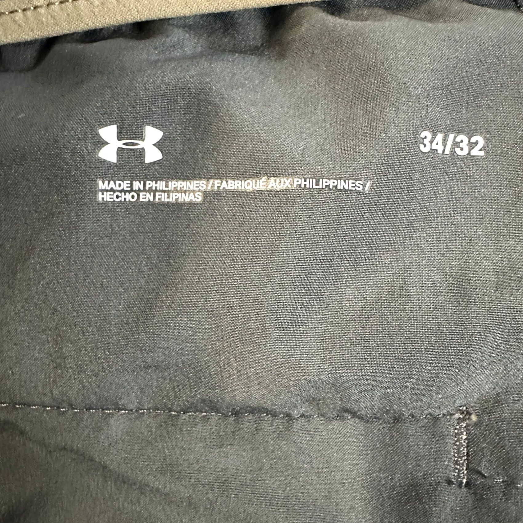 Under Armour Under Armour Hiking Pants Mens 34X32 Nylon Blend Stretch Flat Front Logo Brown Beige Outdoors Regular Fit Trousers Size US 34 / EU 50 - 3 Thumbnail