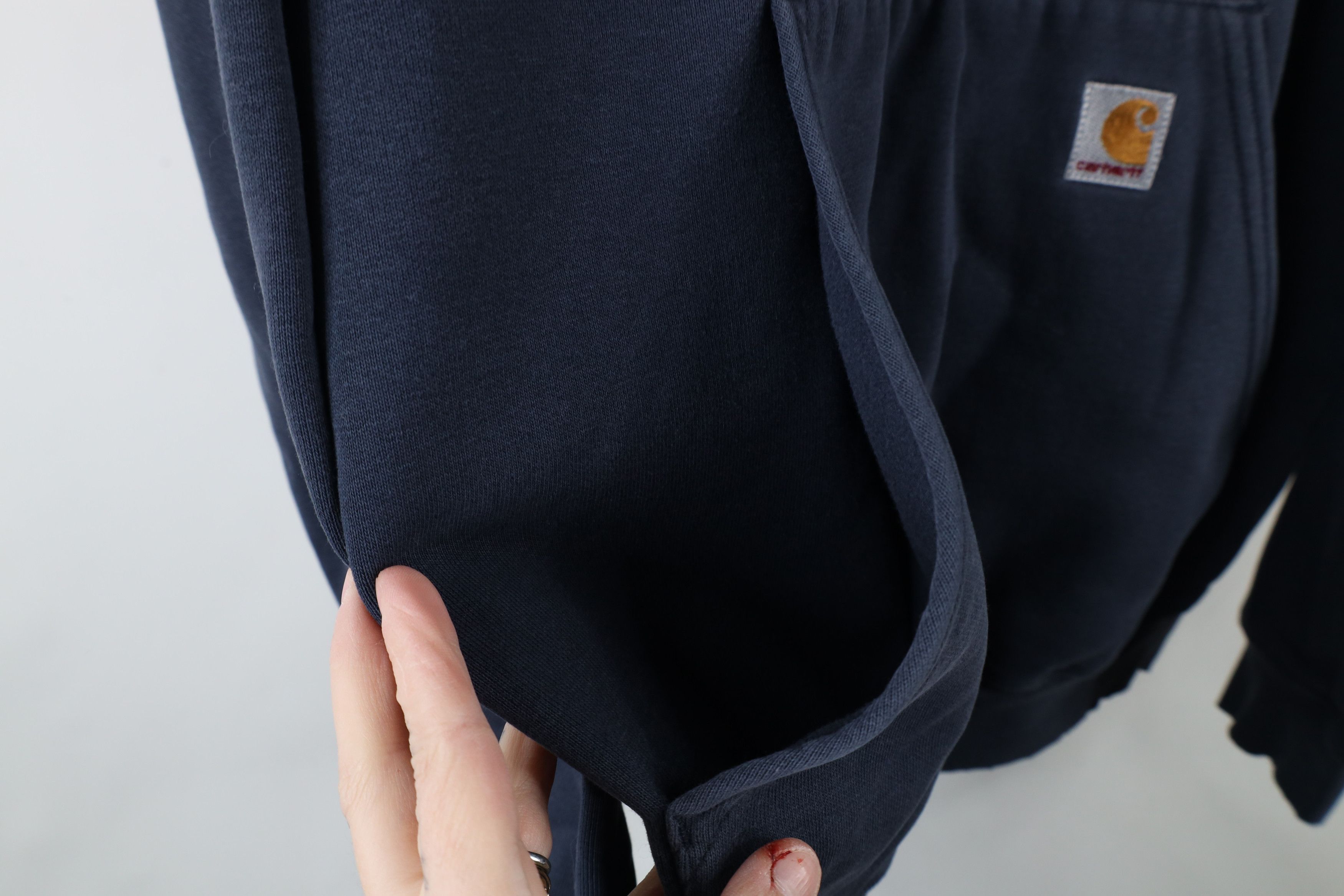 Carhartt × Vintage Vintage 90s Carhartt Spell Out Hoodie Sweatshirt Navy Blue Size US L / EU 52-54 / 3 - 6 Thumbnail