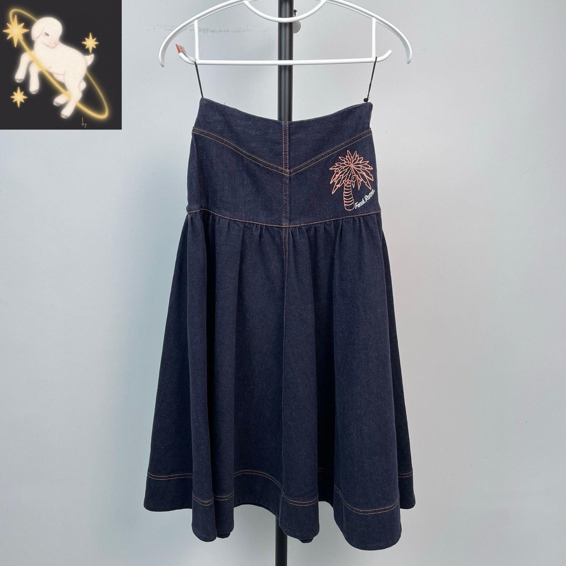 Fendi Fendi Embroidered Long Blue Skirt 36 Women Size 36" / US 14 / IT 50 - 1 Thumbnail