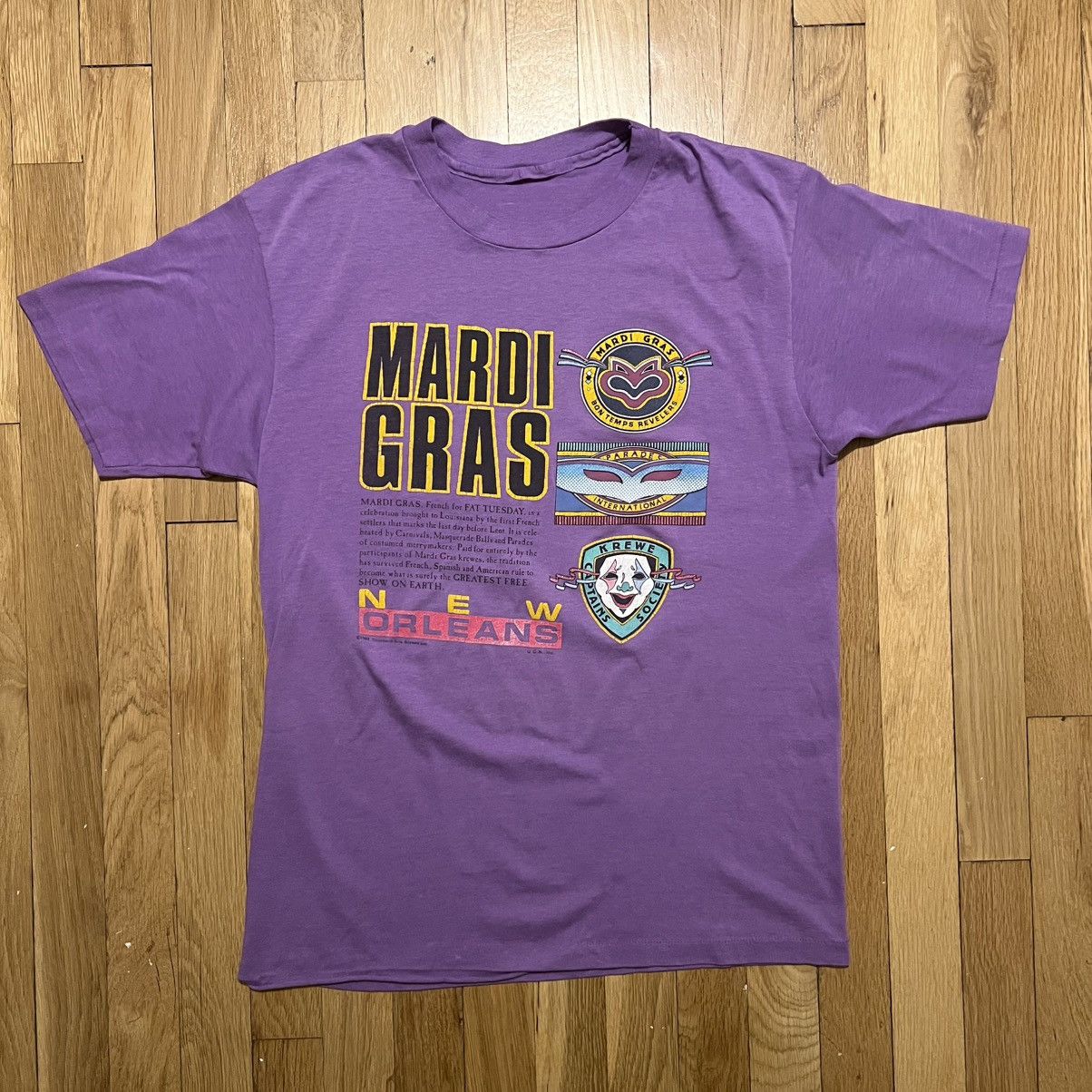Vintage Vintage New Orleans Mardi Gras Krewes Medium Purple T Shirt Size US M / EU 48-50 / 2 - 1 Thumbnail