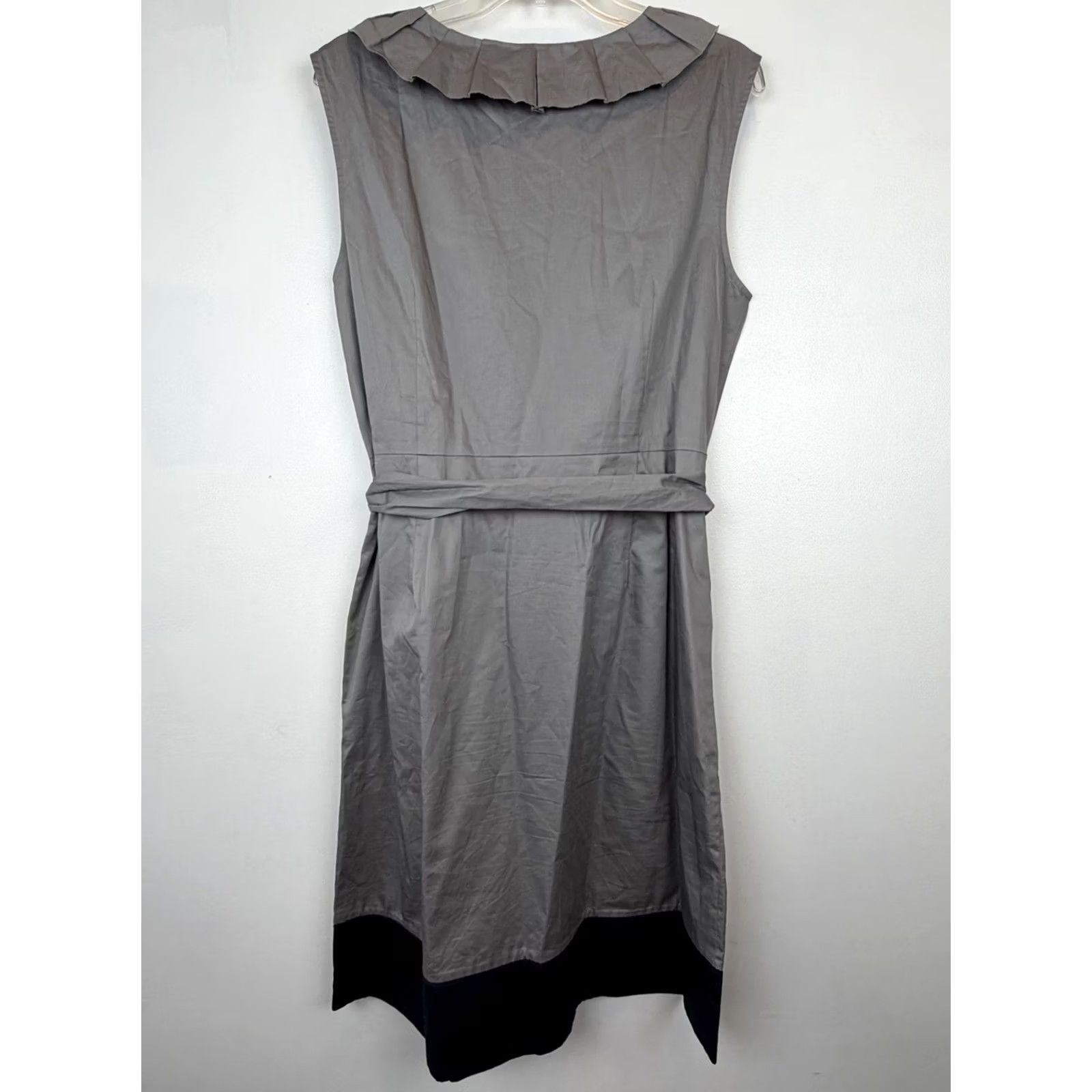 Loft Loft Ann Taylor Gray Sleeveless Wrap Dress Womens Size 14 Belted Waist Office Faux Size XL / US 12-14 / IT 48-50 - 2 Thumbnail