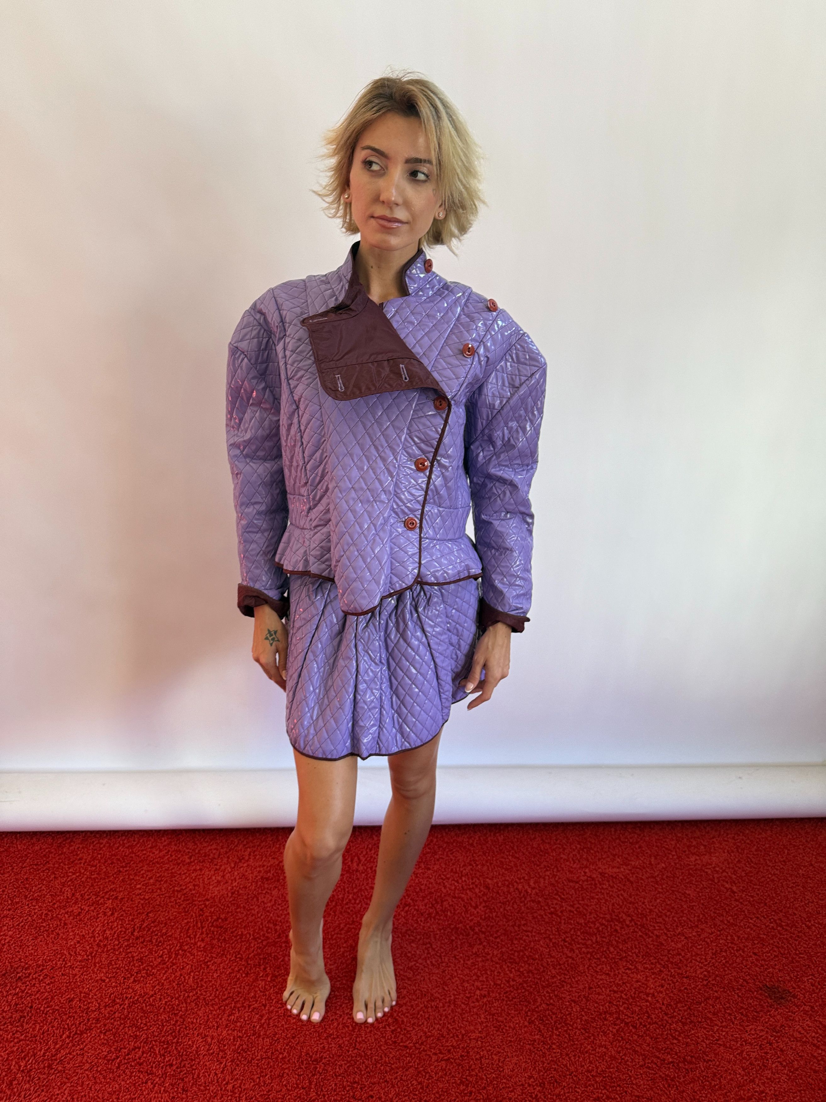 Vivienne Westwood 2017 2k$+ Andreas Kronthaler Padded Purple Jacket Size S / US 4 / IT 40 - 2 Thumbnail