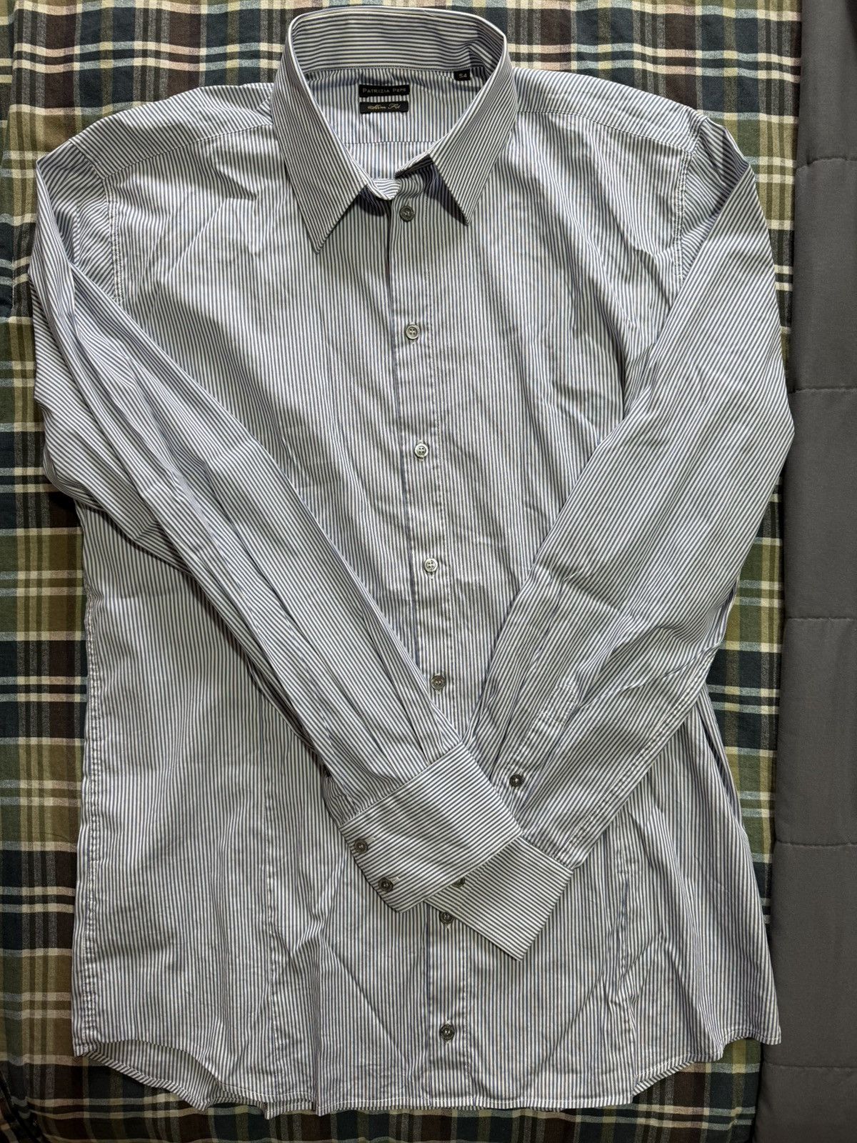 Patrizia Pepe Patrizia Pepe Blue and white Stripped Shirt Size US L / EU 52-54 / 3 - 1 Thumbnail