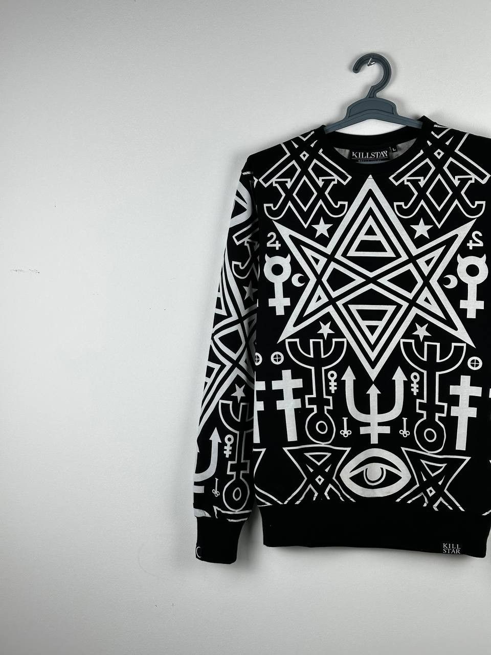 Japanese Brand × Killstar Killstar Satanic Sweatshirt Too Rare To Die Black/White Size US L / EU 52-54 / 3 - 2 Thumbnail