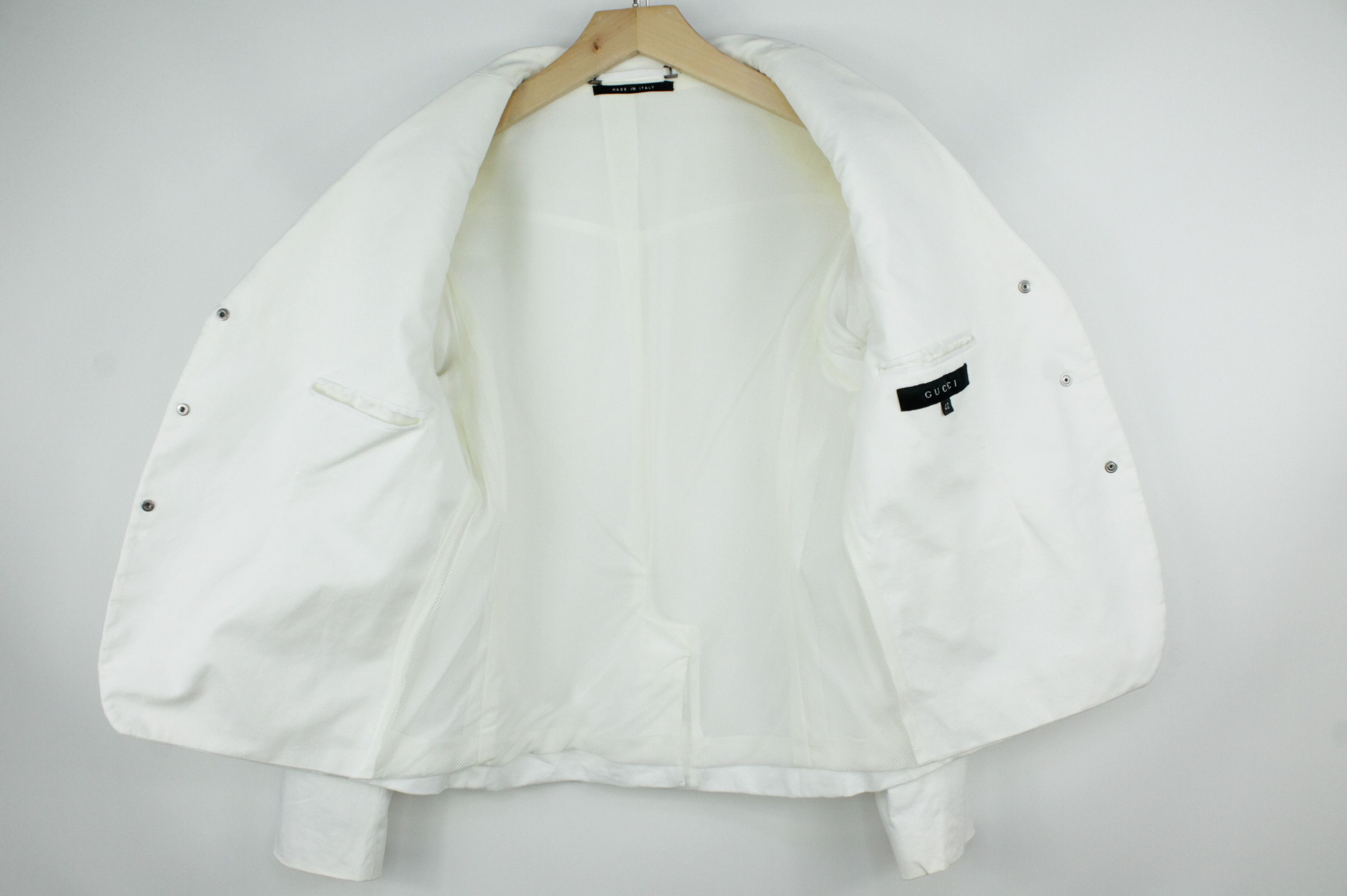 Gucci Gucci White Stretch Cotton Blazer Jacket Women's Size M / US 6-8 / IT 42-44 - 9 Thumbnail