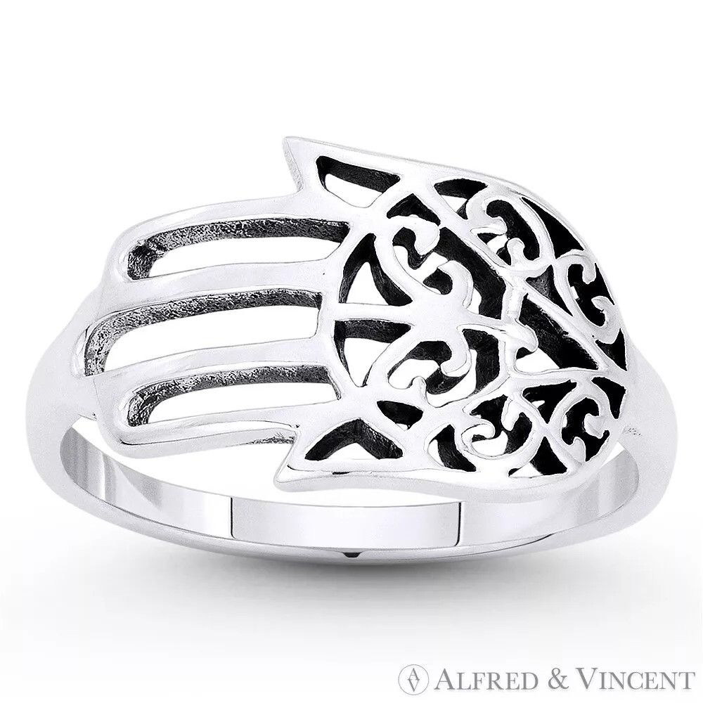 Other Hamsa Hand Evil Eye Luck Charm Ring Size ONE SIZE - 1 Preview