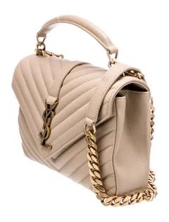 Saint Laurent Paris o1b1hav110225 Size: OS / College Medium Bag in Dark Beige Size ONE SIZE - 3 Thumbnail