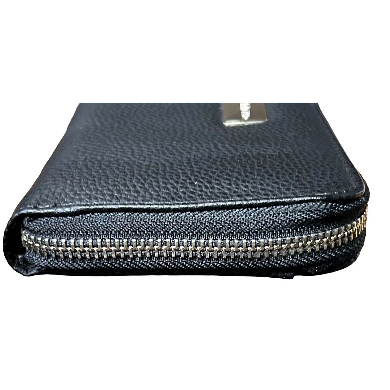 Liz Claiborne Liz Claiborne Wallet Wristlet Pebble Leather Black Full Zip Credit Card ZIP-Around Women's One Size Black Pebble Leather Wristlet Wallet Size ONE SIZE - 4 Thumbnail