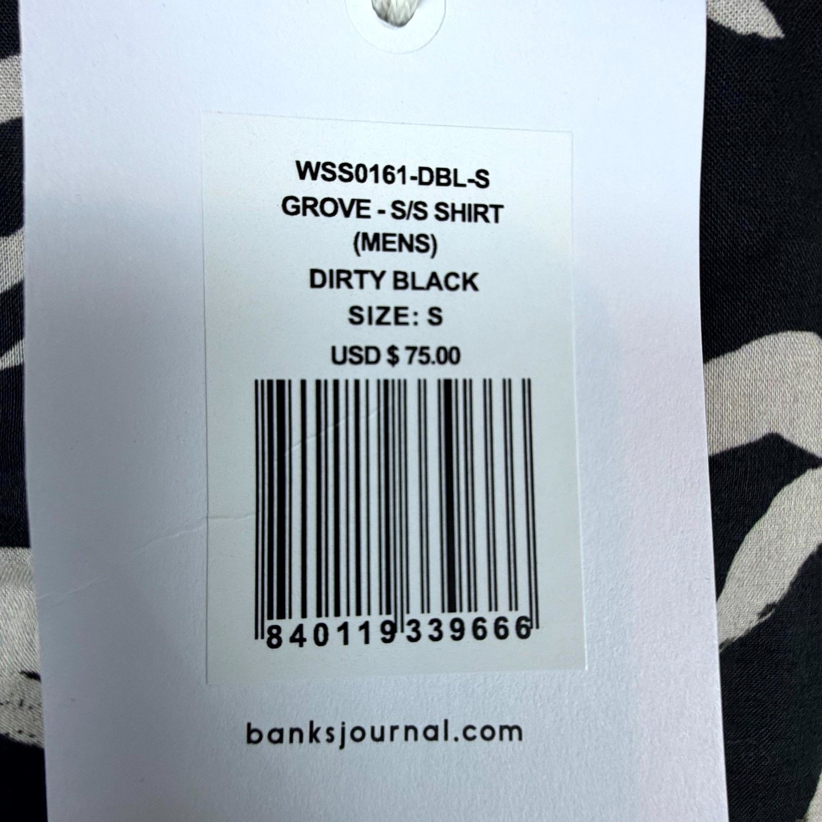 Banks Journal Banks Journal Grove Shirt Dirty Black White Tropical Palms Size US S / EU 44-46 / 1 - 7 Thumbnail