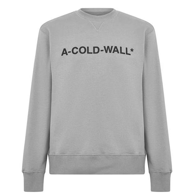 image of A Cold Wall O1G2R1Mq0524 Logo Crewneck Sweatshirt In Slate Grey, Men's (Size XL)