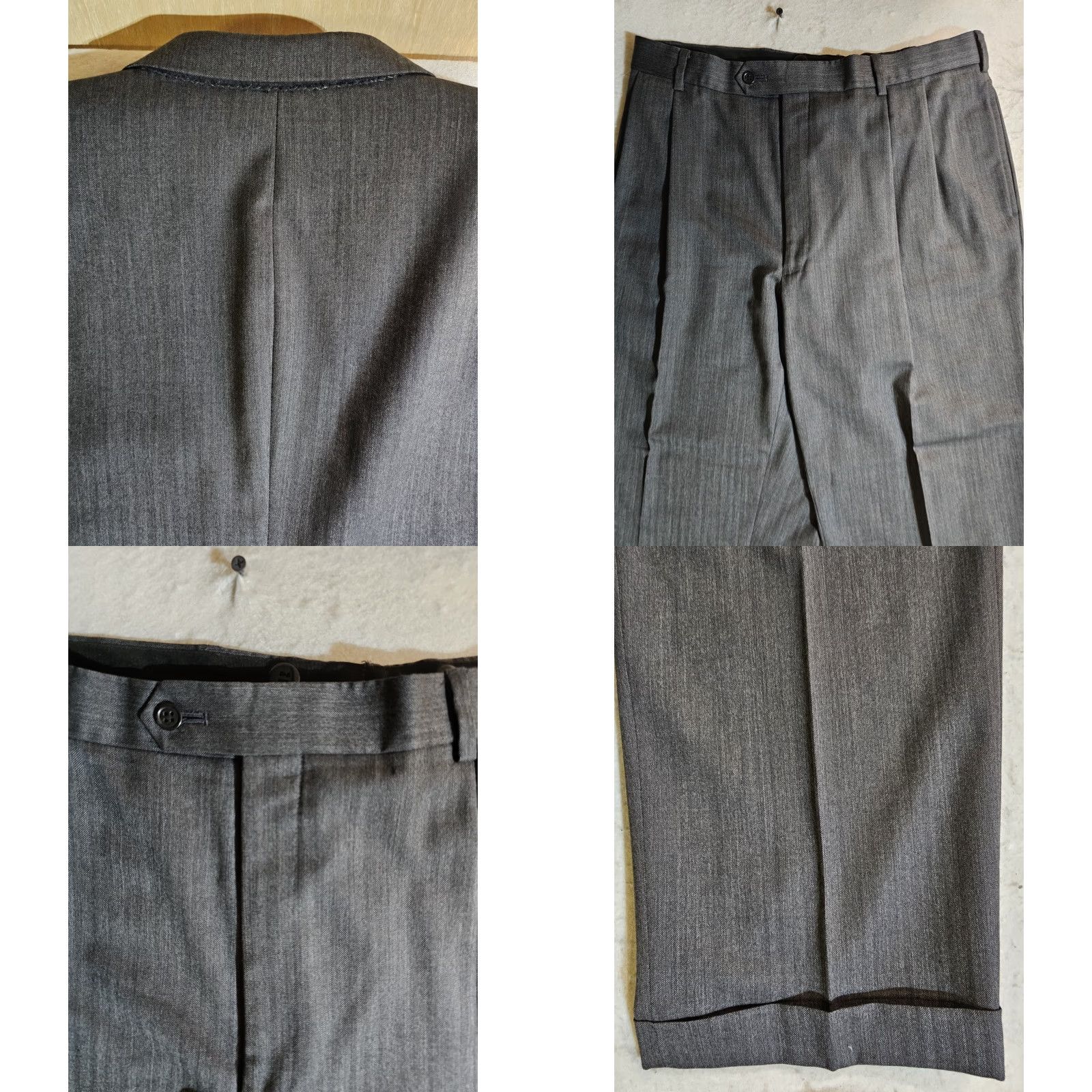 Jos. A. Bank Jos A Bank Signature Collection 100% Wool Gray Striped 2pc Suit Size 43R 34x30 Size 46R - 9 Thumbnail