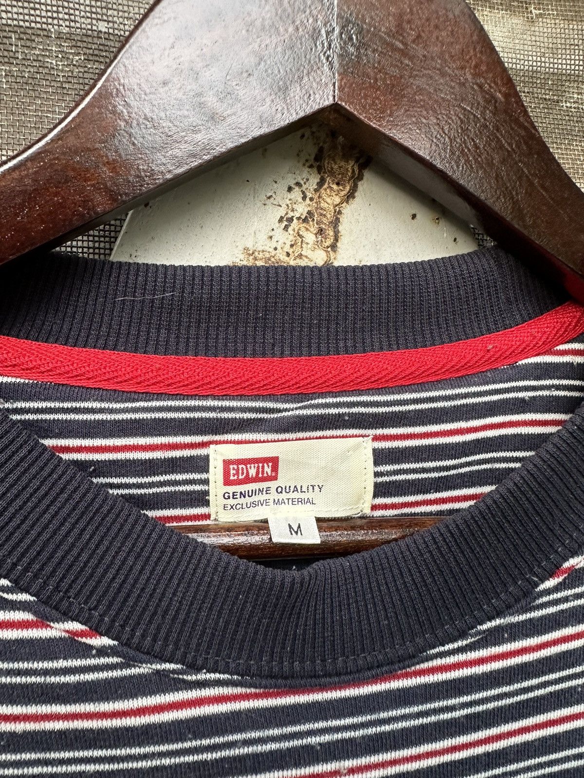 Edwin 👹EDWIN STRIPED BLANKET LINED CREWNECK Size US M / EU 48-50 / 2 - 9 Thumbnail