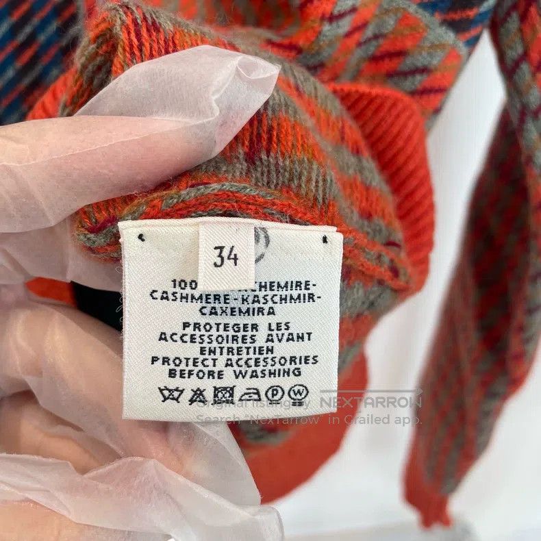 Hermes Hermes Houndstooth Cashmere Crewneck Sweater - Orange Brow Size XXS / US 00 / IT 34 - 5 Thumbnail