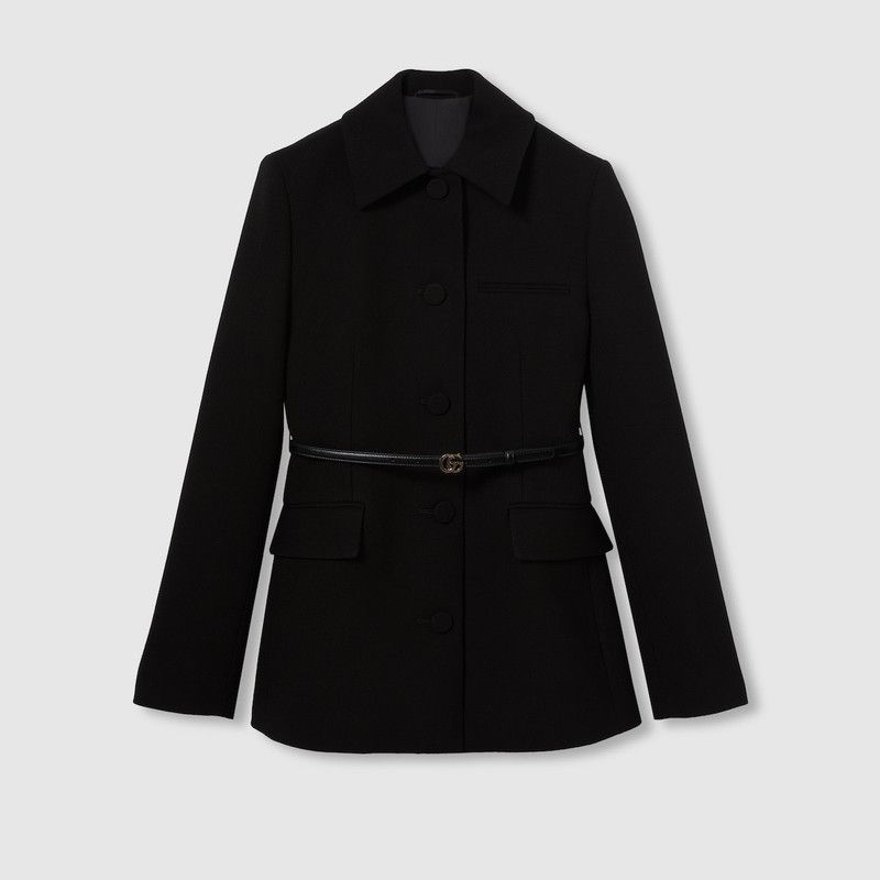Gucci oc11z1125 Wool Crêpe Jacket in Black Size XS / US 0-2 / IT 36-38 - 1 Thumbnail